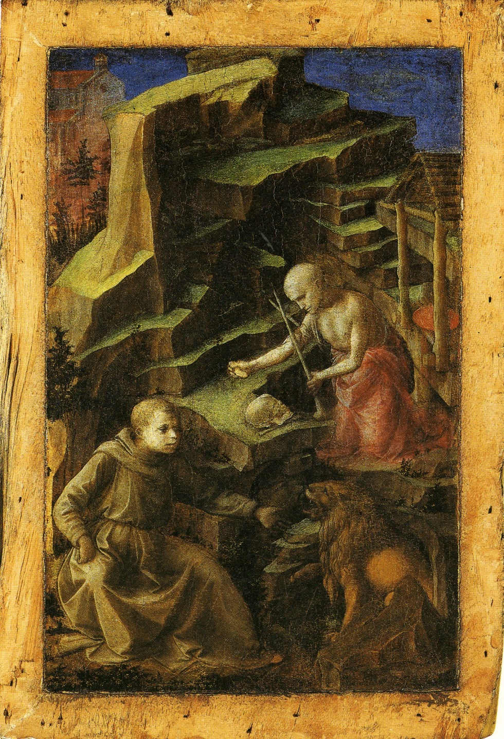 Fra Filippo Lippi: Heiliger Hieronymus mit dem Löwen und als Büßer [Oertel 96] (Lindenau-Museum Altenburg CC BY-NC-SA)