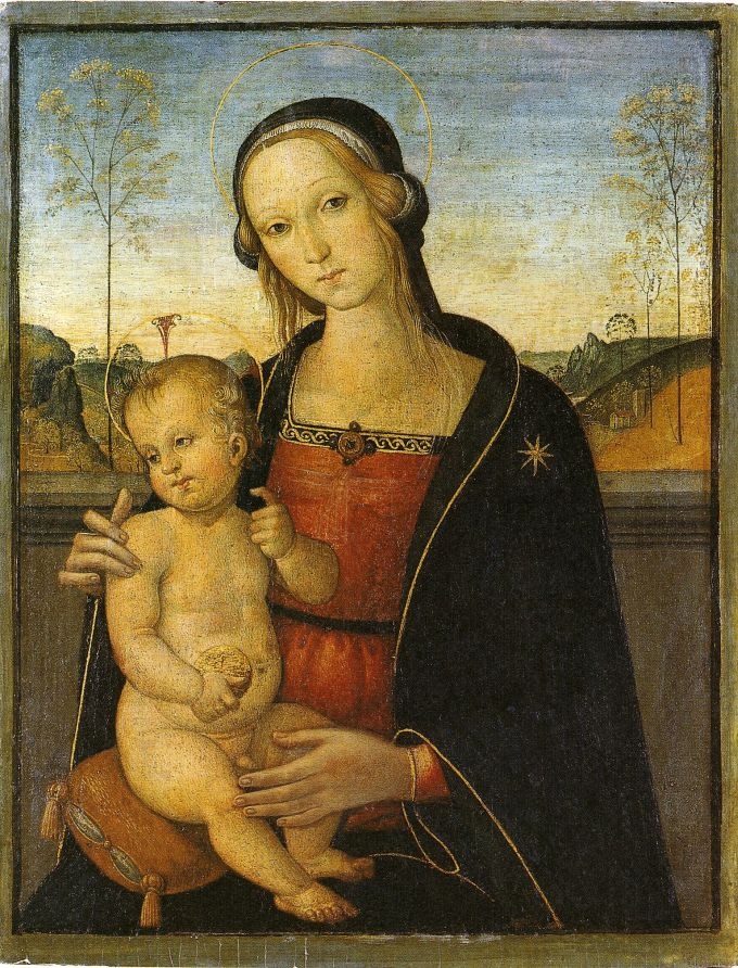 Umbrischer Meister (Tiberio d&rsquo;Assisi?): Madonna in Halbfigur mit Kind [Oertel 125] (Lindenau-Museum Altenburg CC BY-NC-SA)