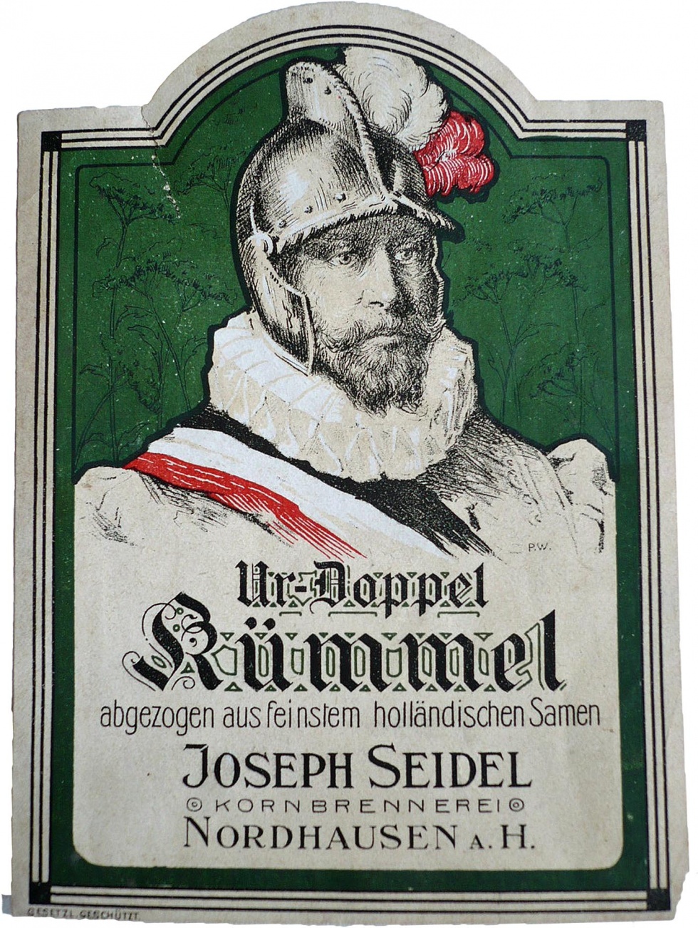 Etikett der Firma Joseph Seidel (Echter Nordhäuser Traditionsbrennerei CC BY-NC-SA)