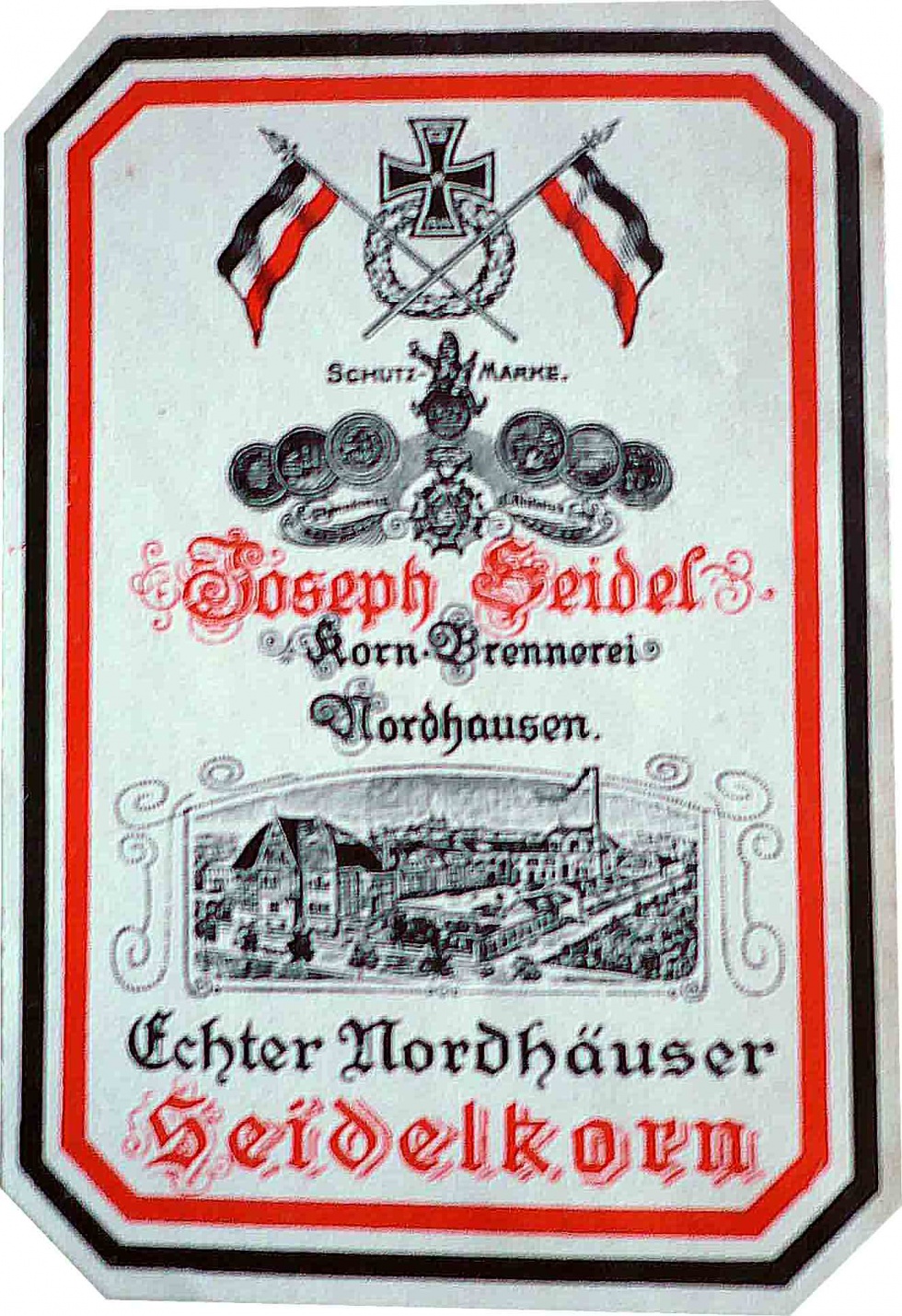 Etikett von der Firma Joseph Seidel (Echter Nordhäuser Traditionsbrennerei CC BY-NC-SA)