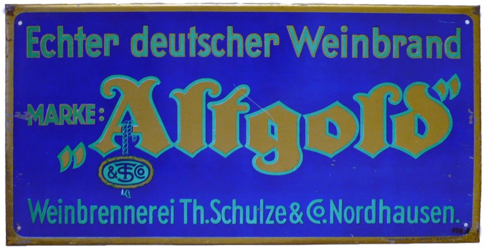 Marke Altgold von der Fa. Th. Schulze &Co. (Echter Nordhäuser Traditionsbrennerei CC BY-NC-SA)
