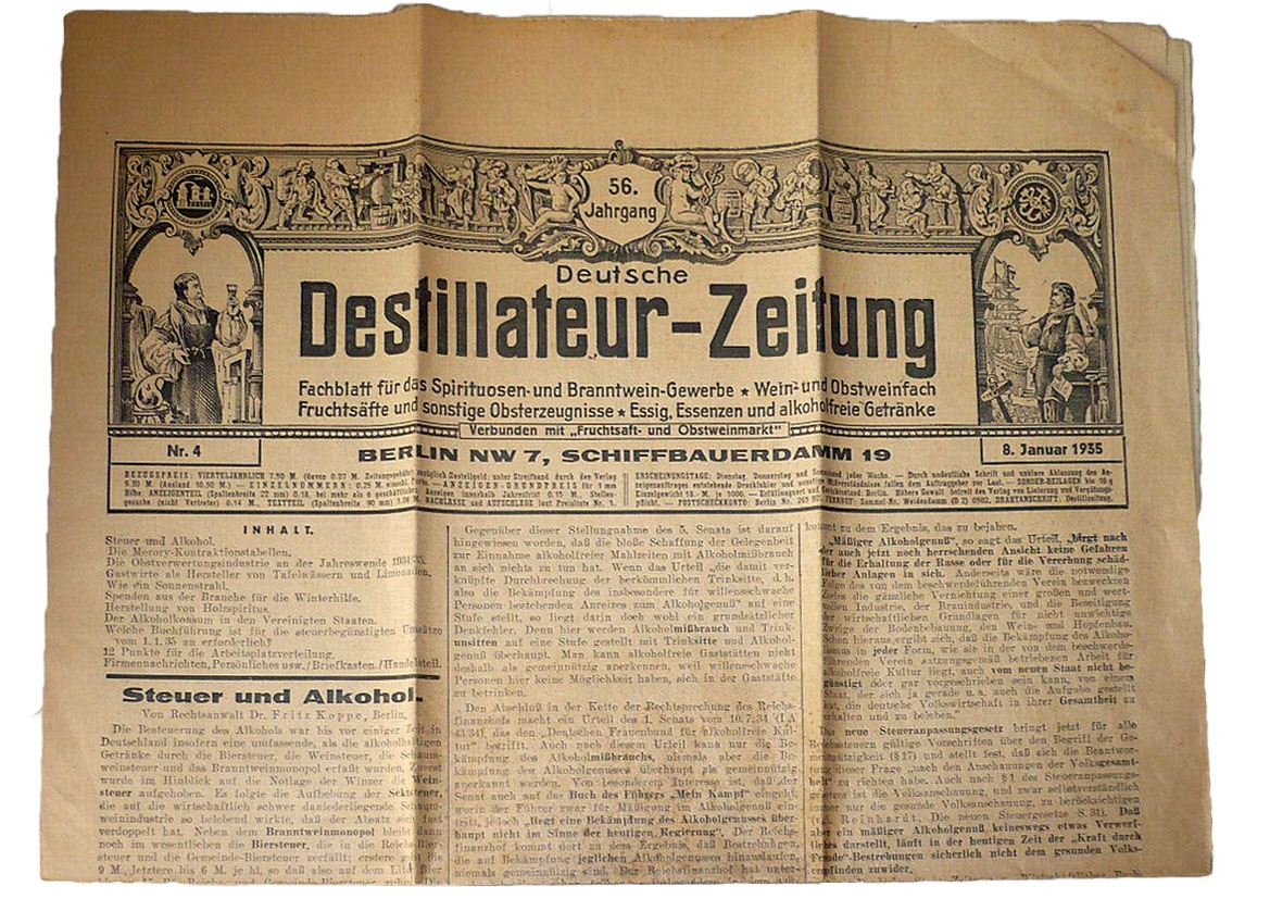 Destillateur-Zeitung (Echter Nordhäuser Traditionsbrennerei CC BY-NC-SA)