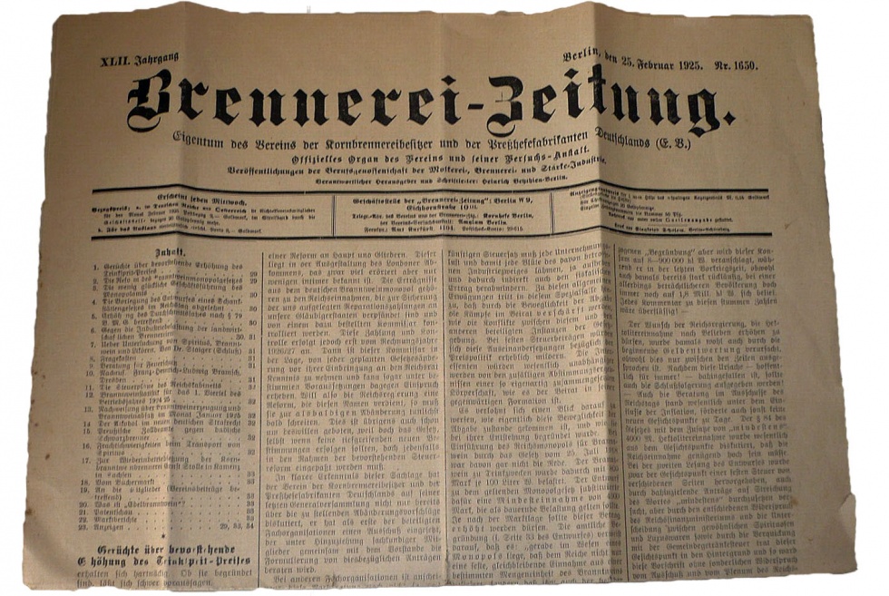 Brennerei-Zeitung (Echter Nordhäuser Traditionsbrennerei CC BY-NC-SA)
