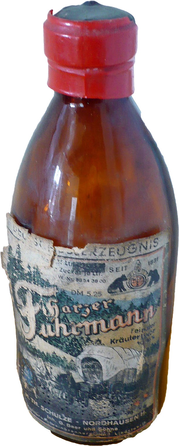 Schnapsflasche der Firma H. TH. Schulze  (Echter Nordhäuser Traditionsbrennerei CC BY-NC-SA)