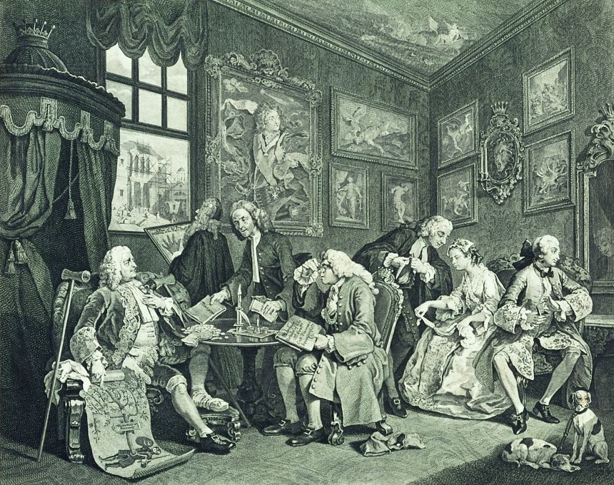 Der Ehekontrakt (nach einem Gemälde von William Hogarth (1697 - 1764) (Thüringer Landesmuseum Heidecksburg CC BY-NC-SA)