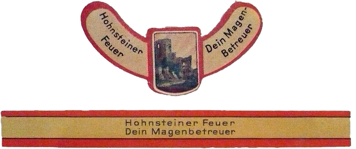 Etikett Hohensteiner Feuer, Dein Magenbetreuer (Echter Nordhäuser Traditionsbrennerei CC BY-NC-SA)