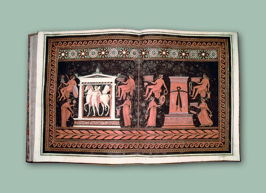 Pierre François Hugues: Collection of Etruscan, Greek and Roman Antiquities from the Cabinet of the Hon. W. Hamilton, aufgeschlagen Tafel 55 aus Band 1 (Thüringer Landesmuseum Heidecksburg CC BY-NC-SA)