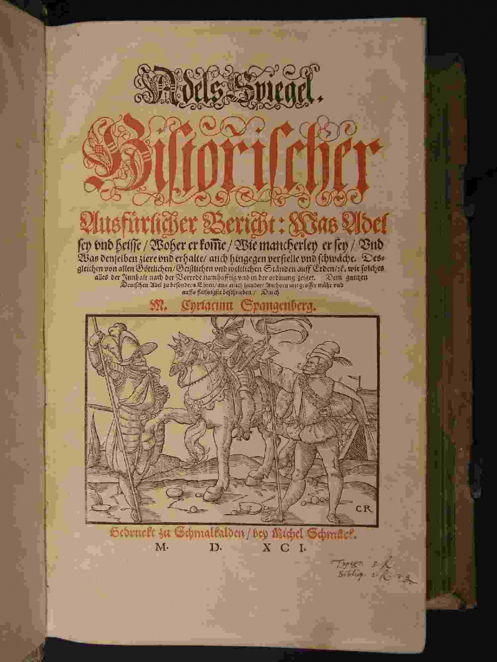 Cyriac Spangenbergs &quot;Adelsspiegel&quot;, gedruckt 1591 (Naturhistorisches Museum Schloss Bertholdsburg Schleusingen CC BY-NC-SA)