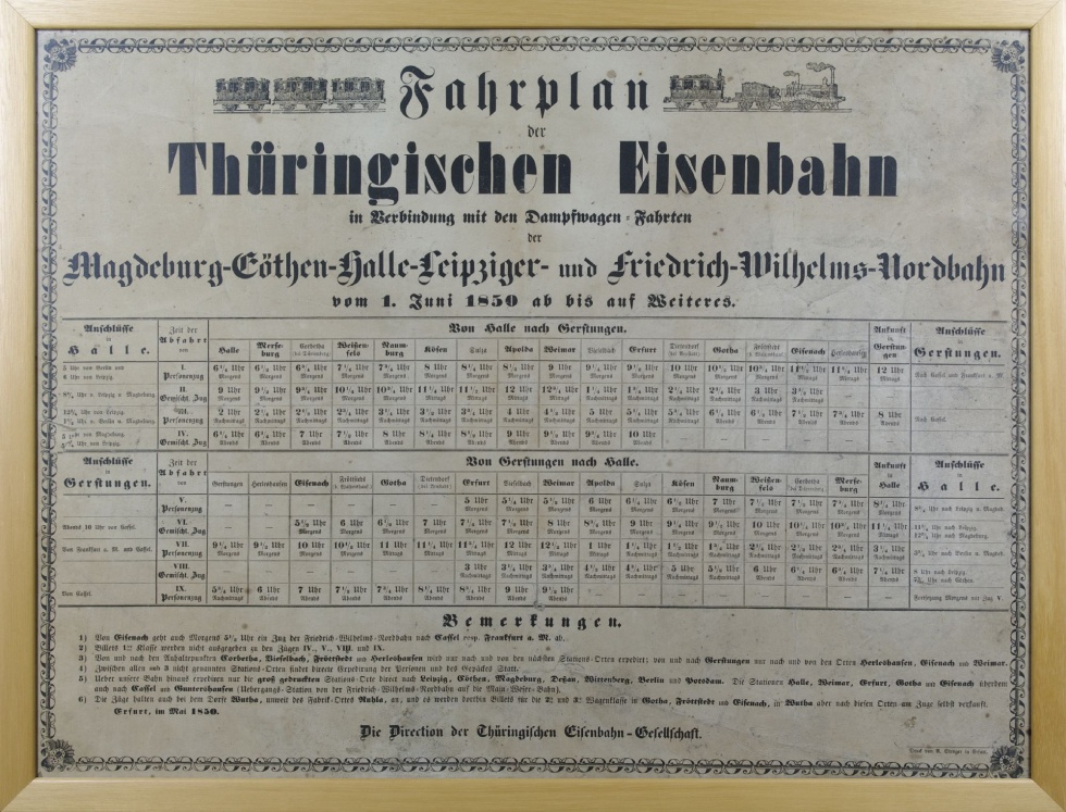 Fahrplan der Thüringischen Eisenbahn (Werratalmuseum Gerstungen CC BY-NC-SA)