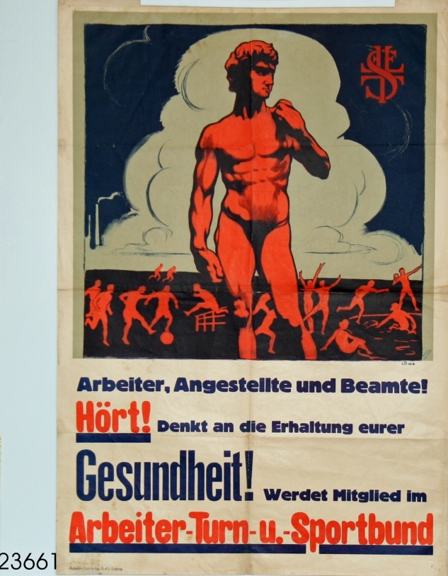 Sportplakat (Stiftung Schloß Friedenstein Gotha: Museum für Regionalgeschichte und Volkskunde CC BY-NC-SA)