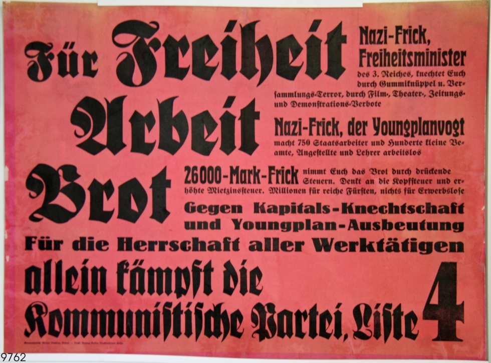 Wahlplakat (Stiftung Schloß Friedenstein Gotha: Museum für Regionalgeschichte und Volkskunde CC BY-NC-SA)