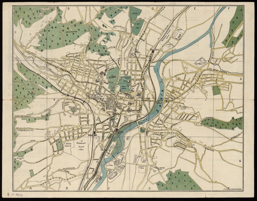 Stadtplan von Jena, 1938 (Städtische Museen Jena, Stadtmuseum CC BY-NC-SA)