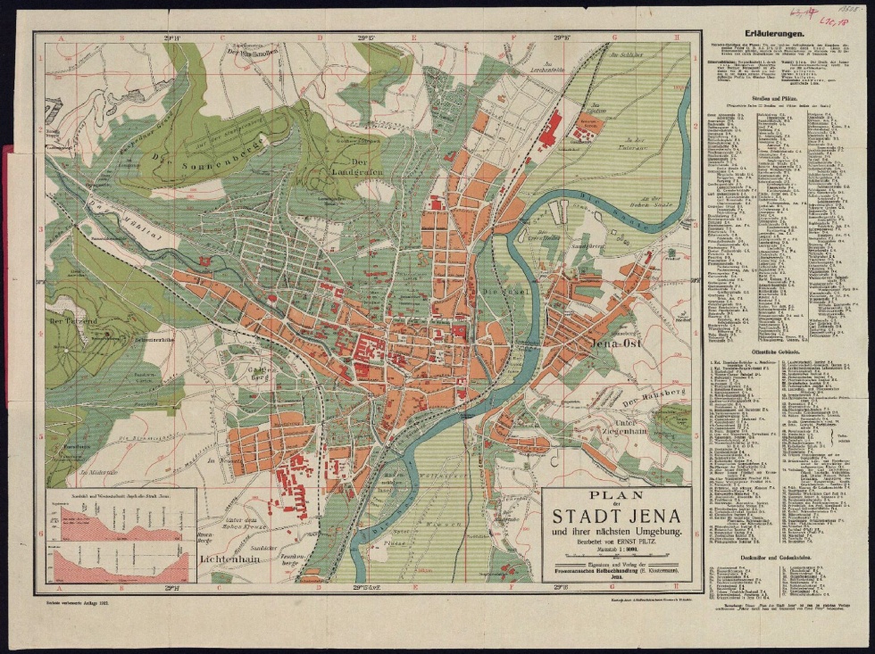 Stadtplan von Jena, 1912 (Städtische Museen Jena, Stadtmuseum CC BY-NC-SA)
