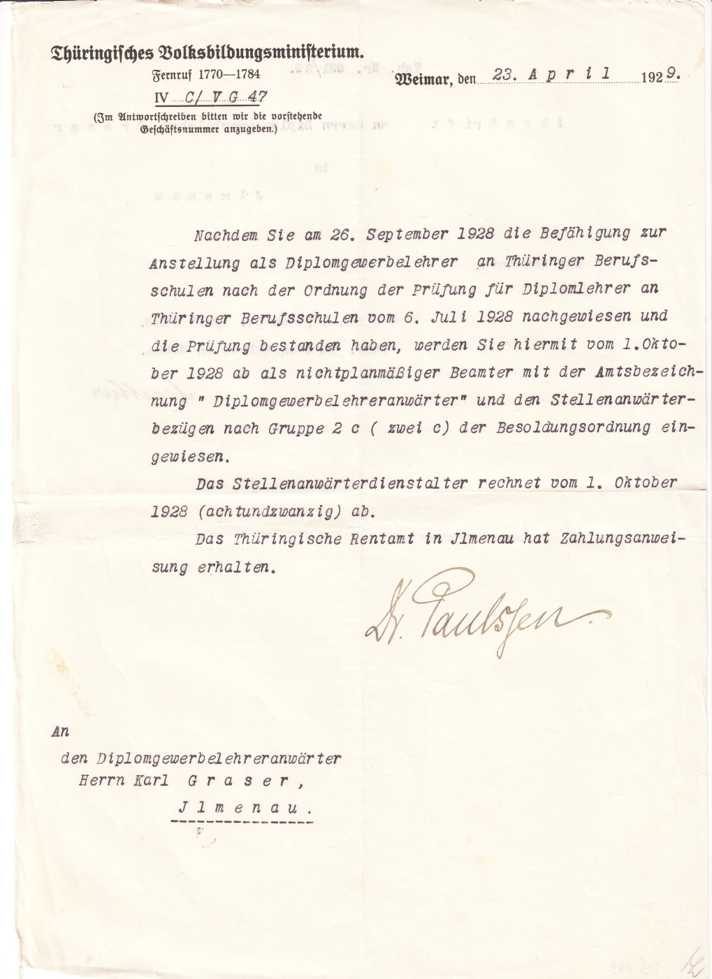 Brief (GoetheStadtMuseum Ilmenau CC BY-NC-SA)