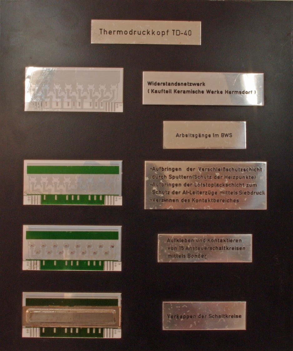Lehrtafel: Thermodrucker - Thermodruckköpfe (Historisch-Technisches Museum Sömmerda CC BY-NC-SA)