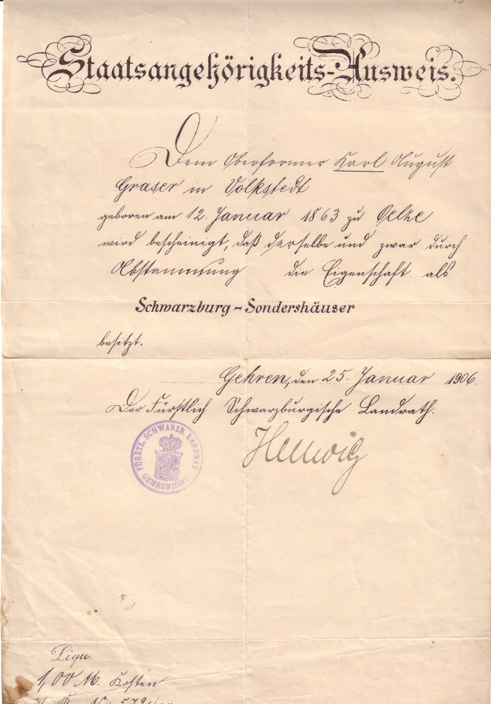 Staatsangehörigkeitsausweis (GoetheStadtMuseum Ilmenau CC BY-NC-SA)
