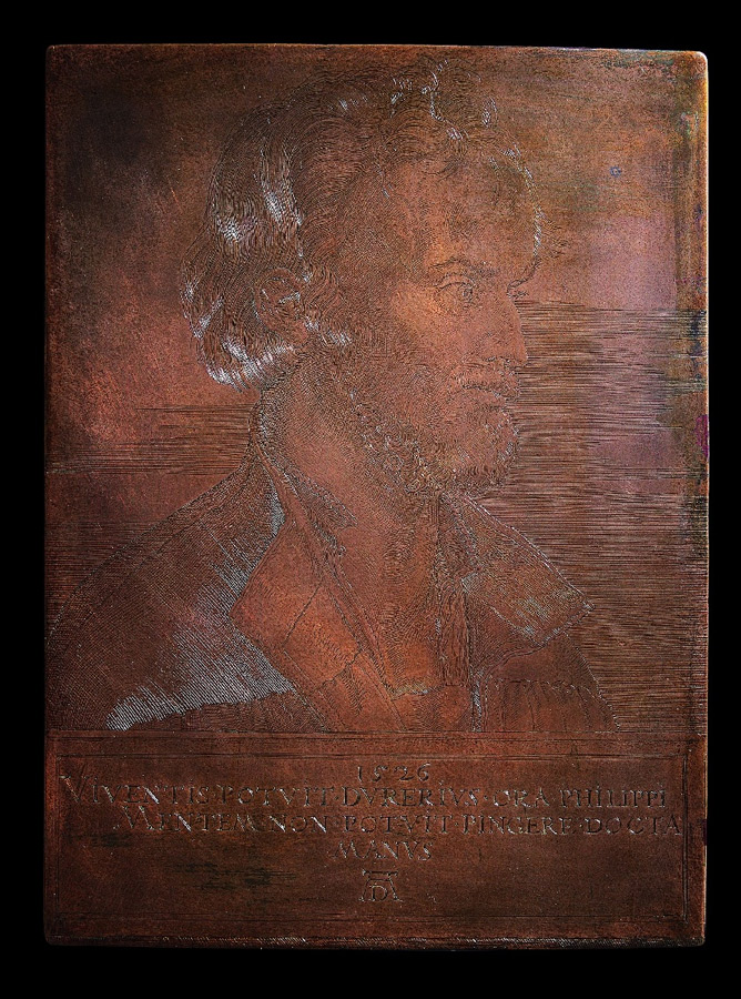 Kupferstichplatte mit dem Bildnis Philipp Melachthons (Stiftung Schloß Friedenstein Gotha CC BY-NC-SA)