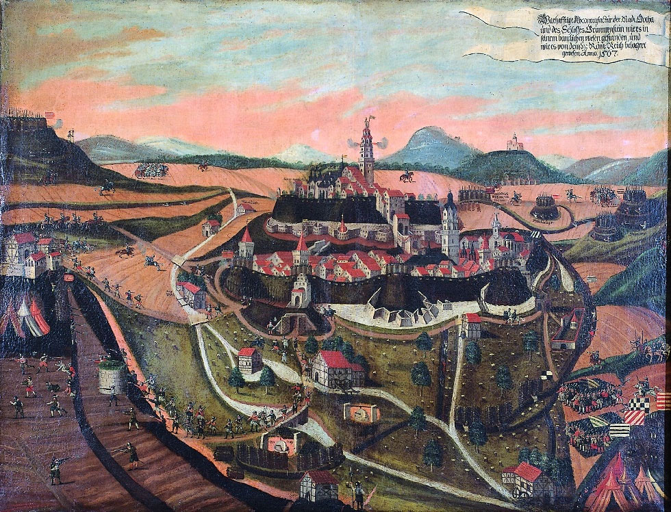 Belagerung der Stadt Gotha und der Festung Grimmenstein um die Jahreswende 1566/67 (Stiftung Schloß Friedenstein Gotha CC BY-NC-SA)