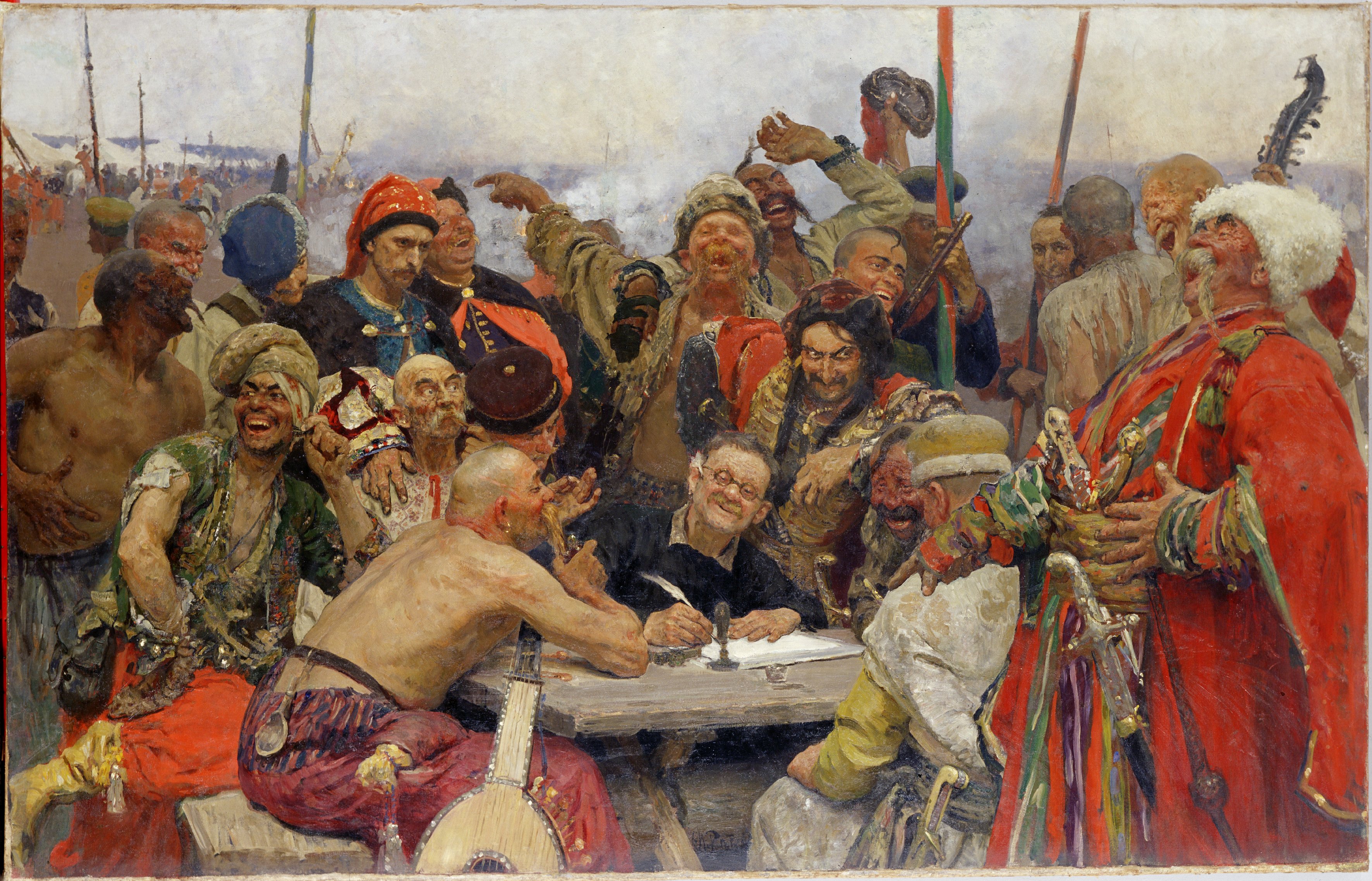 Запорожці пишуть листа турецькому султанові. 1889-1896 (Харківський художній музей CC BY-NC-ND)