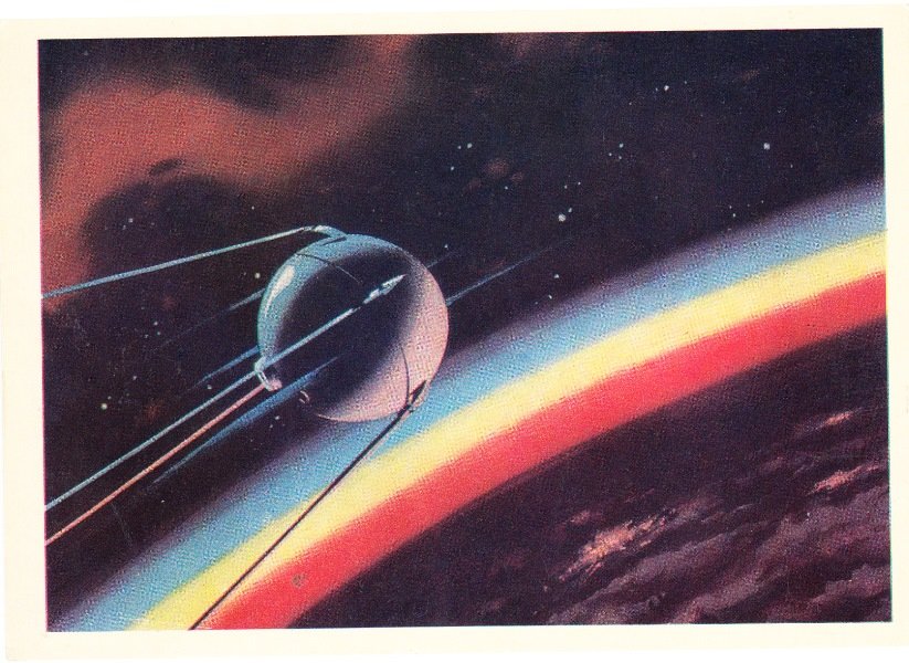 Листівка "Перший космопроходець", 1971 (Державний політехнічний музей імені Бориса Патона CC BY-NC-SA)