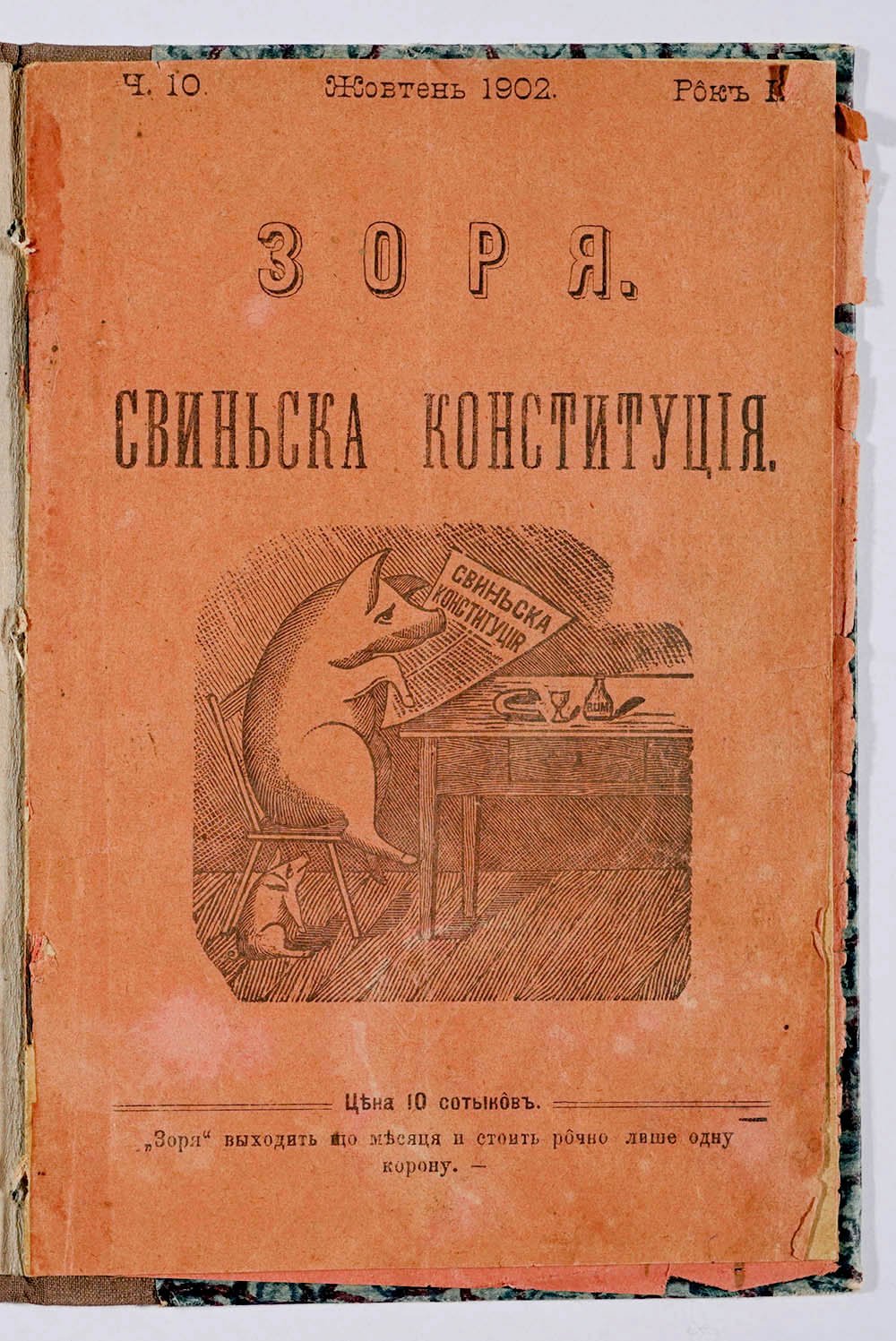 Книга. Зоря. Свинська конституція. 1902 (Дім Франка / Franko House CC BY-NC-SA)