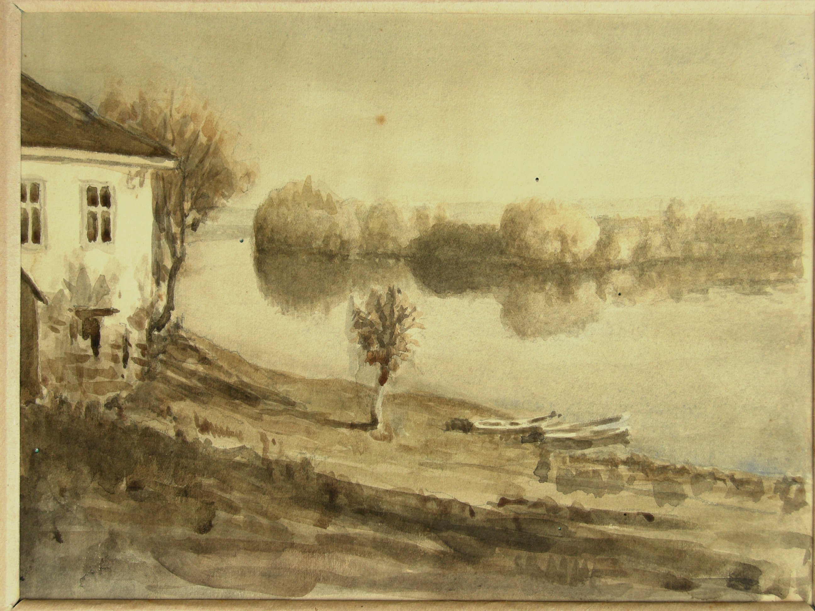 Картина " Дубно. Річка Іква" 1965 р. (Рівненський обласний краєзнавчий музей CC BY-NC-SA)