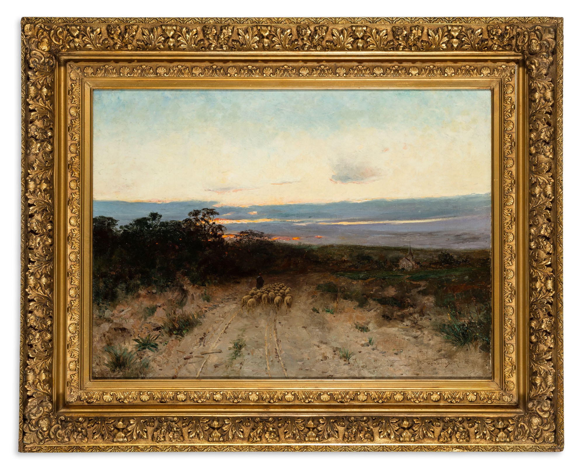 Márk Rubovics: untitled (landscape with shepherd at sunset), (known as “Landscape with Shepherd Heading Home”) (The Salgo Trust for Education CC BY-NC-SA)