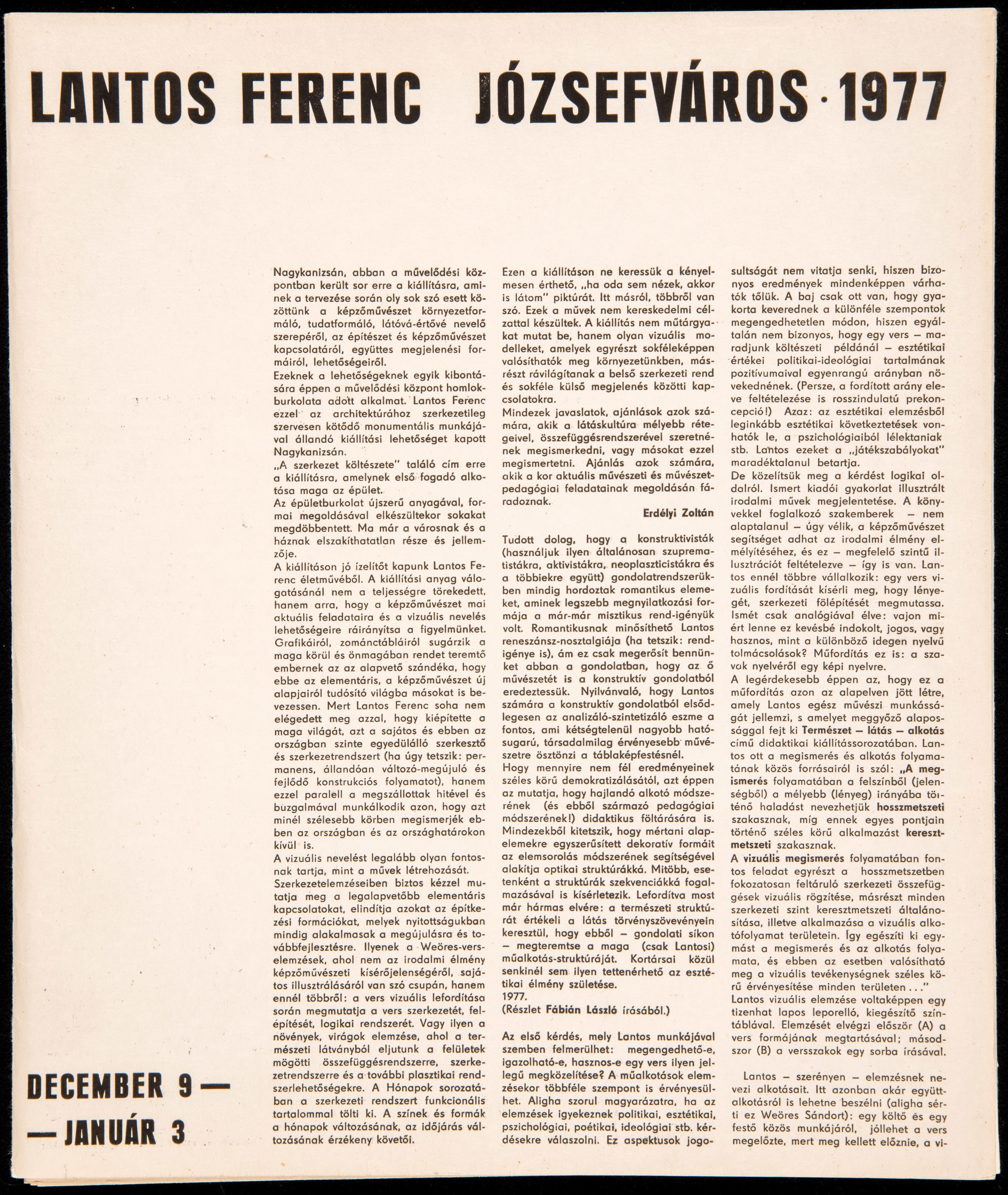 Lantos Ferenc - Józsefváros 1977 mappa (Müller Miklós és Jan S. Keithly gyűjteménye - New York, USA CC BY-NC-SA)