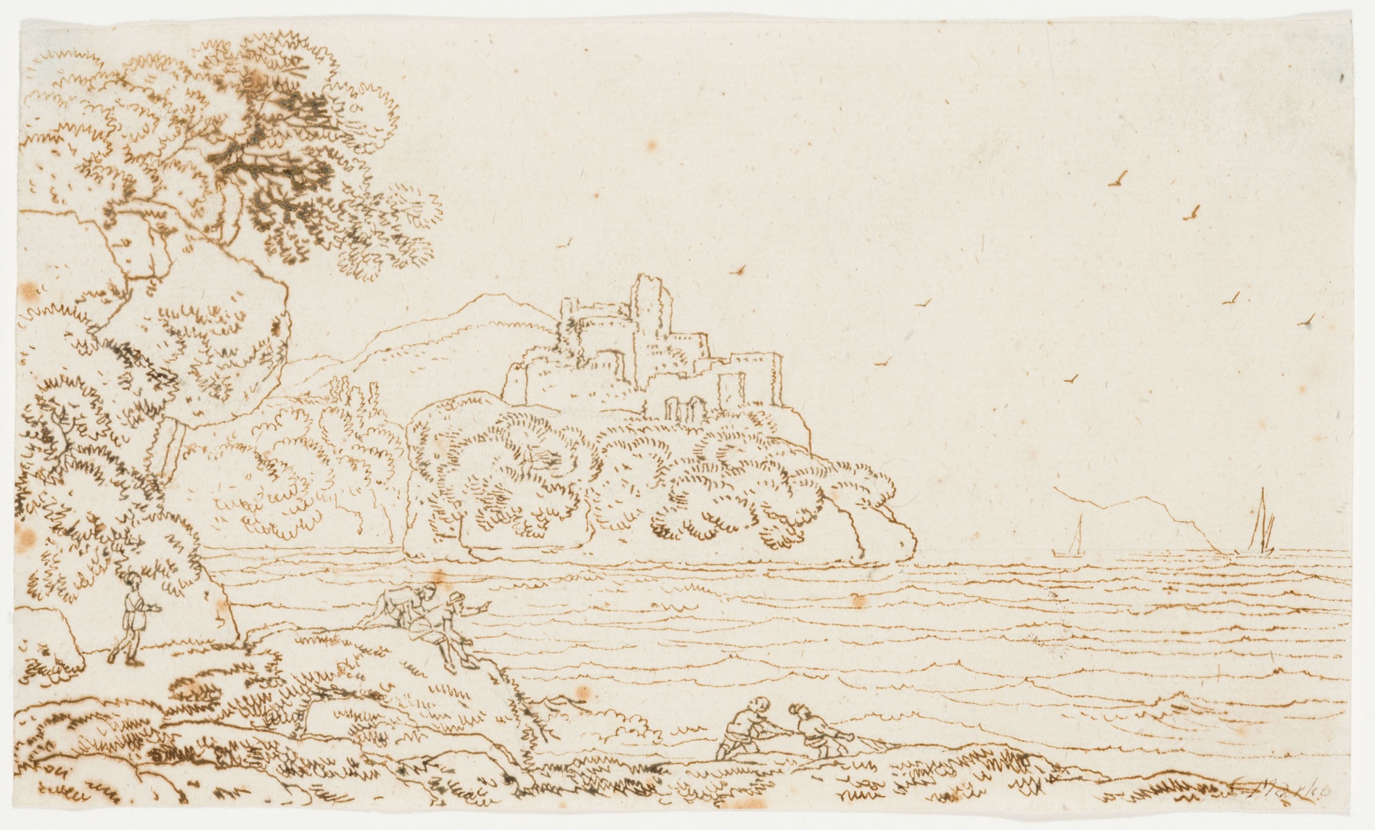 untitled (landscape with castle and body of water) (The Salgo Trust for Education CC BY-NC-SA)