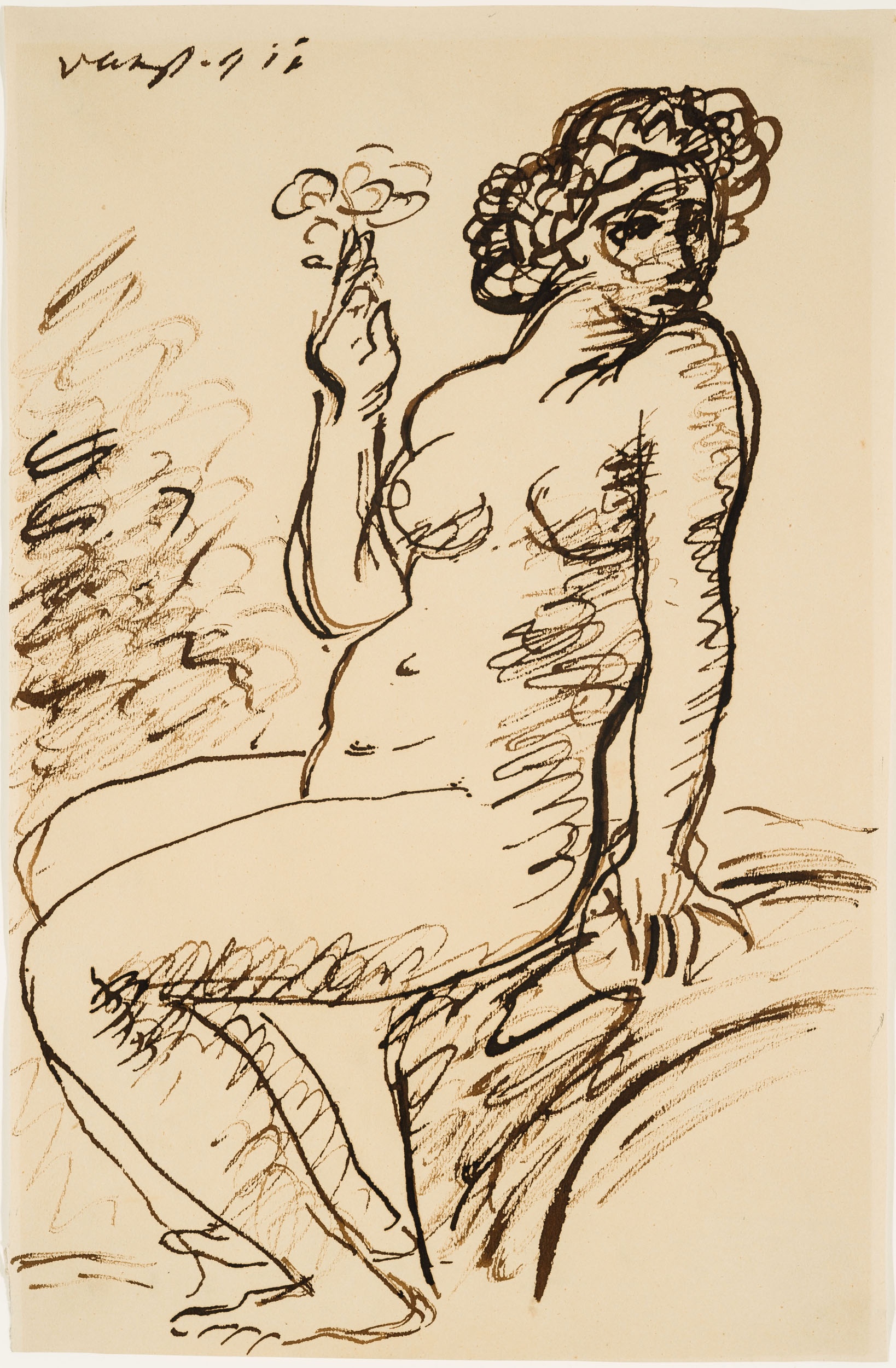 untitled (sitting nude with cigarette) (The Salgo Trust for Education CC BY-NC-SA)