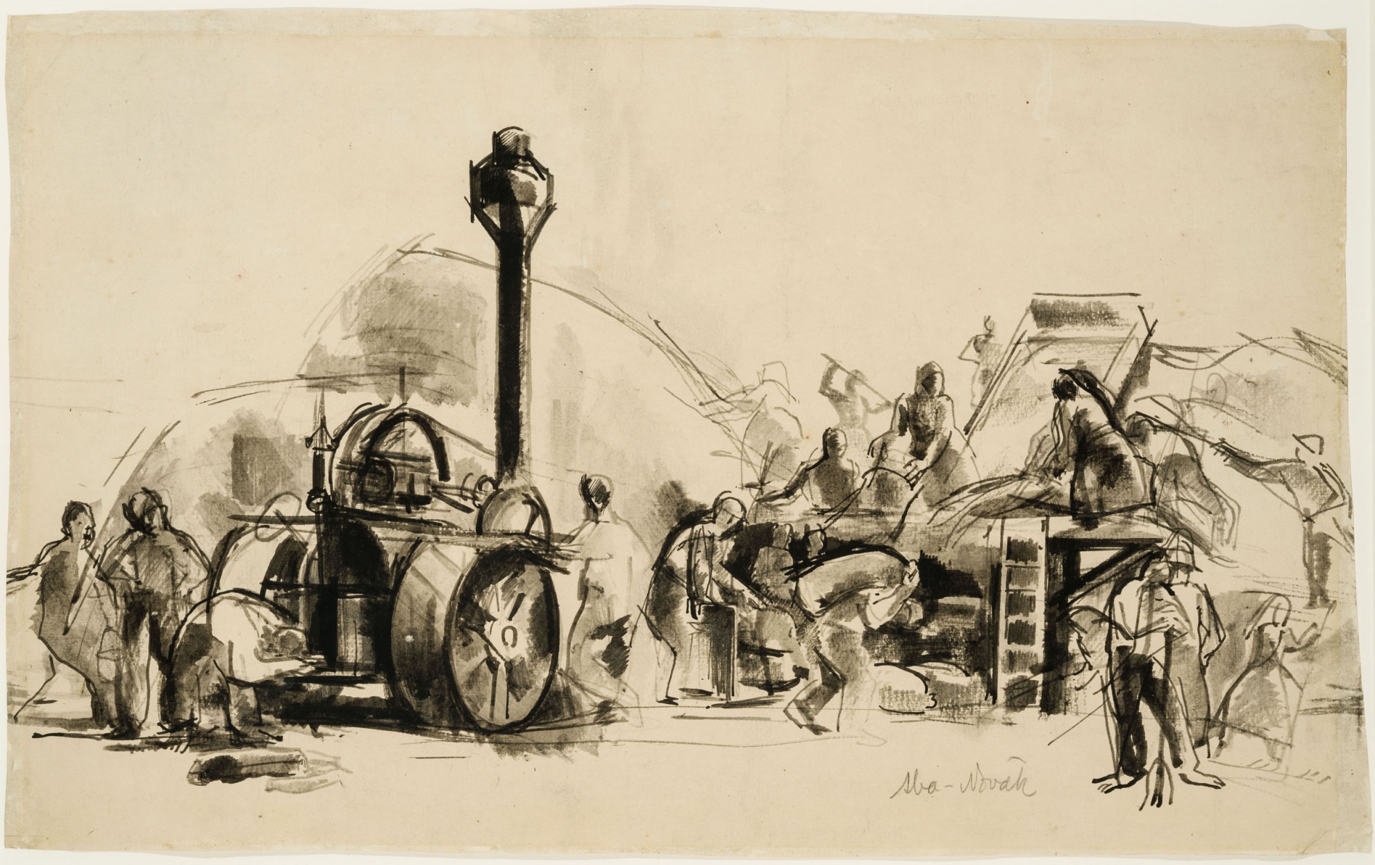 study for Cséplés (Threshing)(known as "Wheat Threshing")
(The Salgo Trust for Education CC BY-NC-SA)
