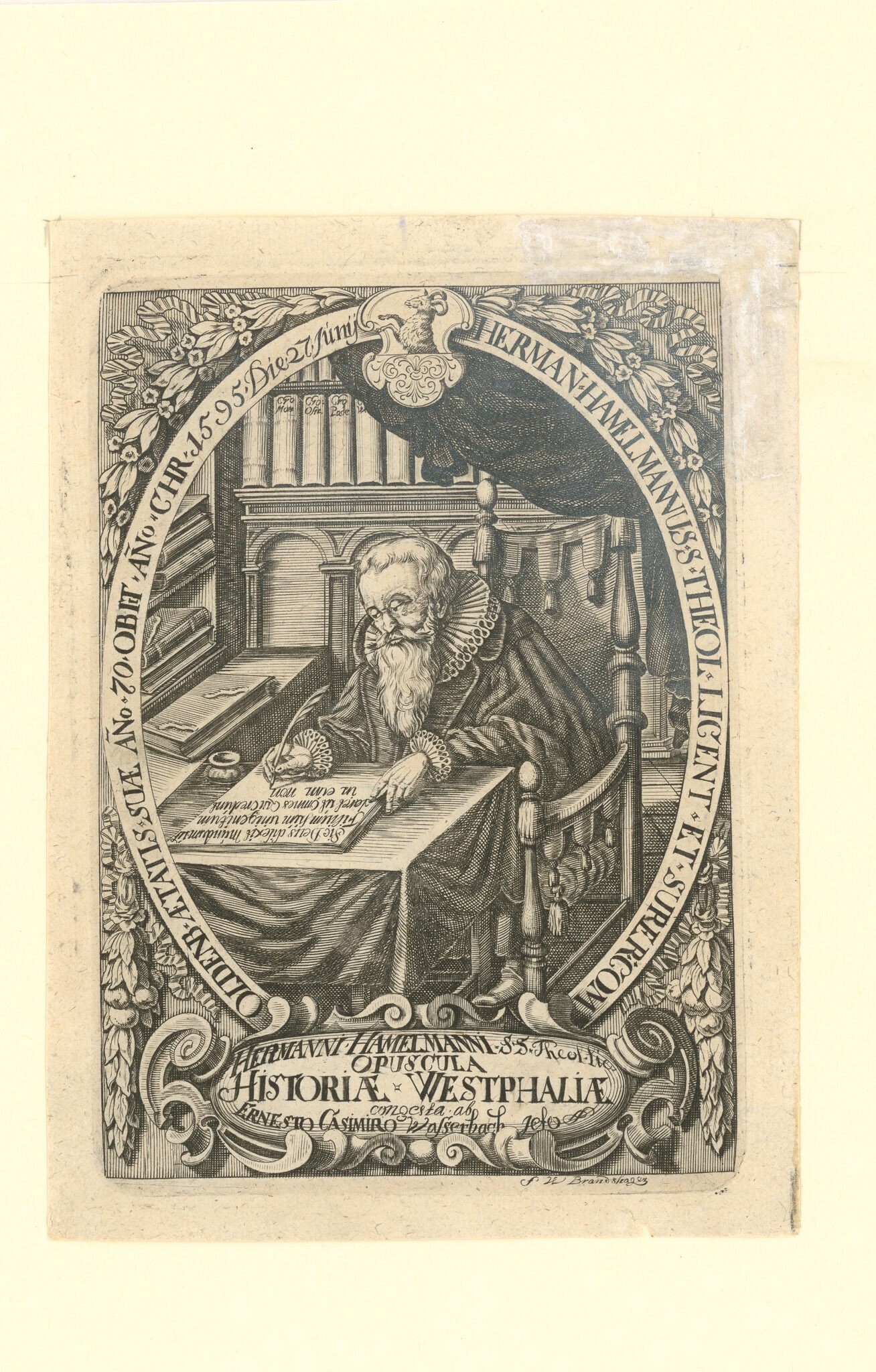 Kupferstich mit Porträt des Theologen Hermann Hamelmann (Museen Burg Altena CC BY-NC-SA)