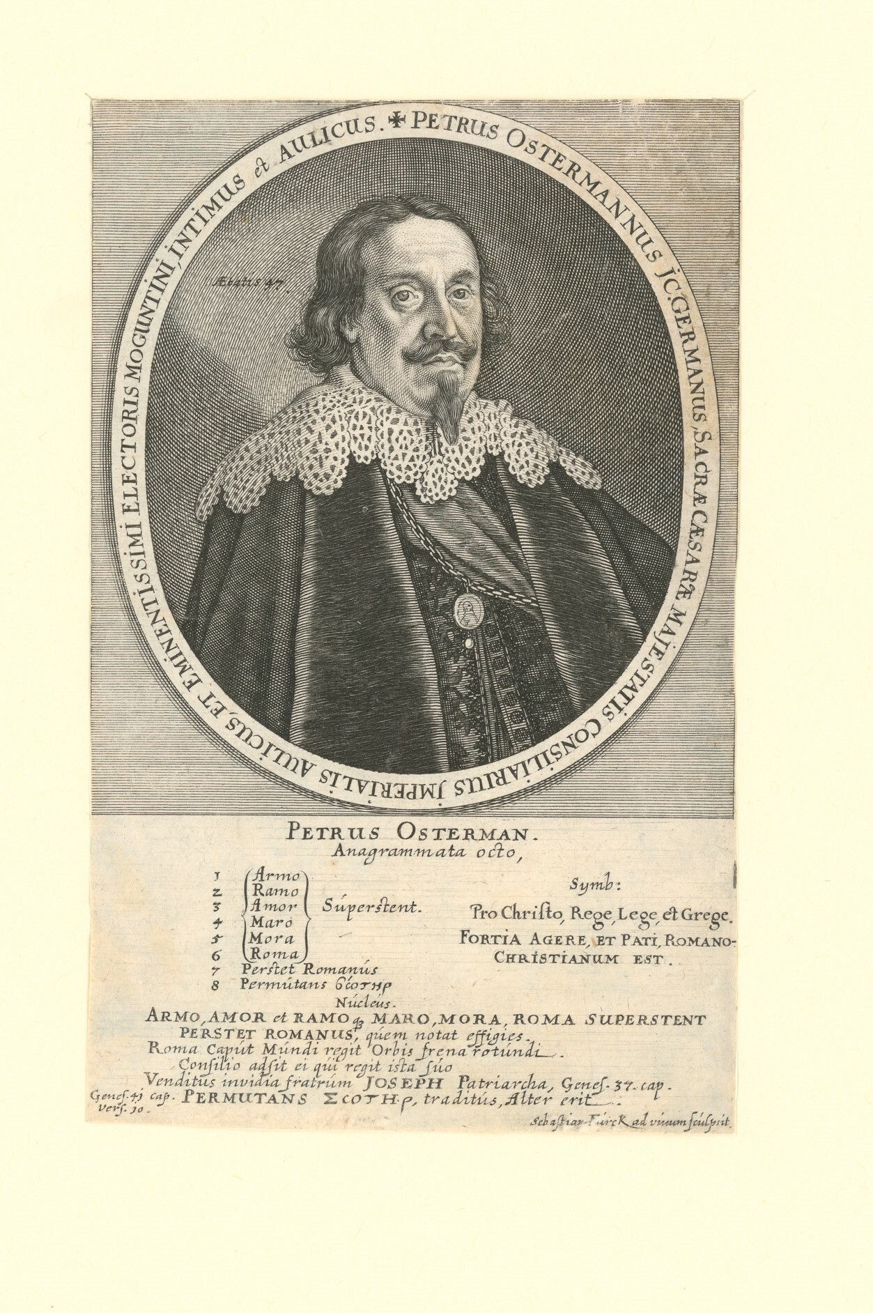 Kupferstich mit Porträt des Juristen Petrus Ostermann (Museen Burg Altena CC BY-NC-SA)