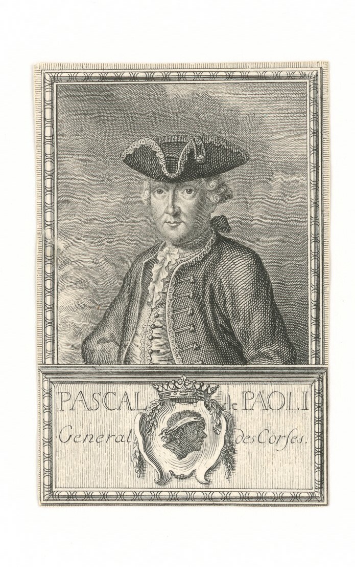Kupferstich mit Porträt von Pasquale Paoli (Museen Burg Altena CC BY-NC-SA)
