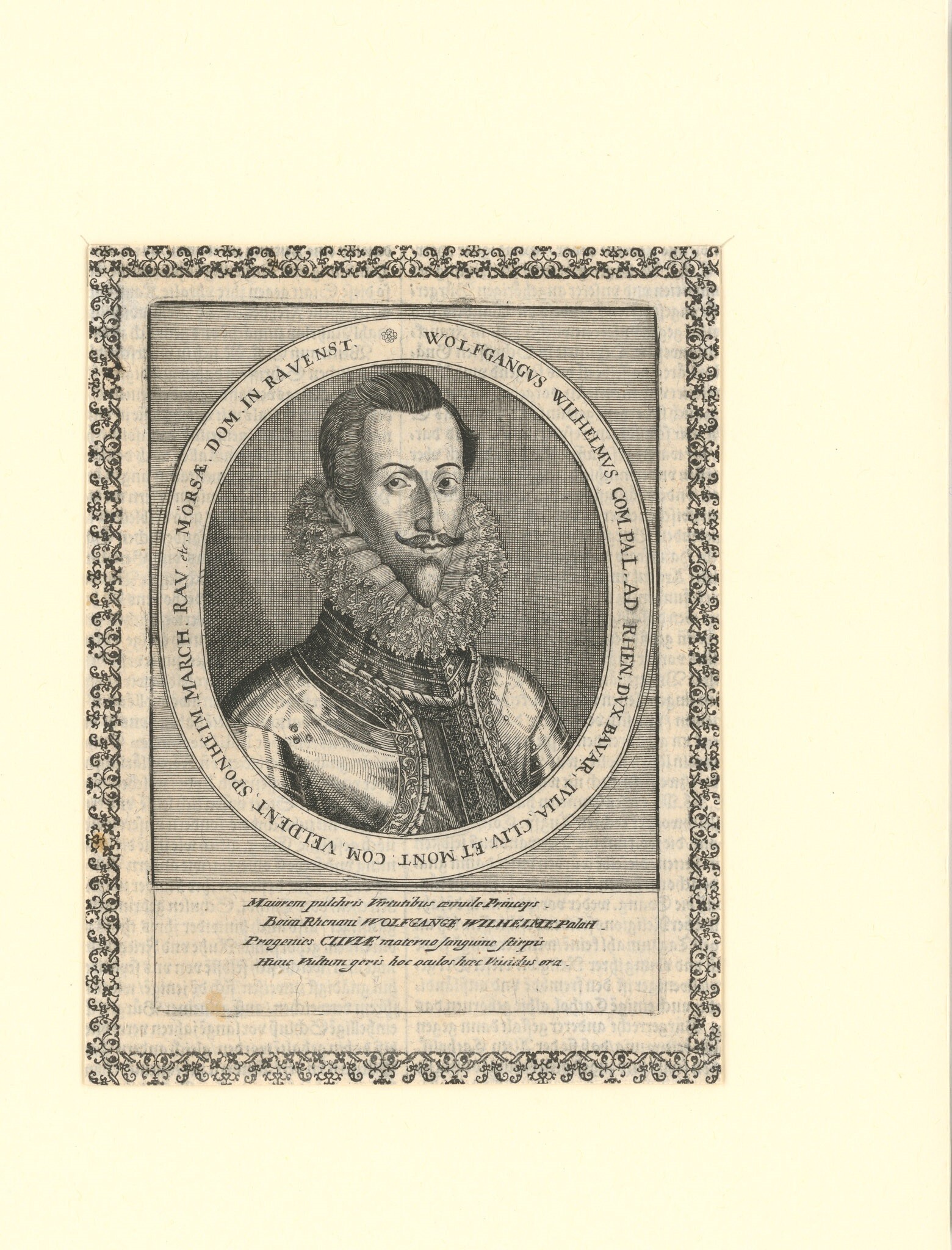 Kupferstich mit Porträt des Wolfgang Wilhelm von Pfalz-Neuburg (Museen Burg Altena CC BY-NC-SA)