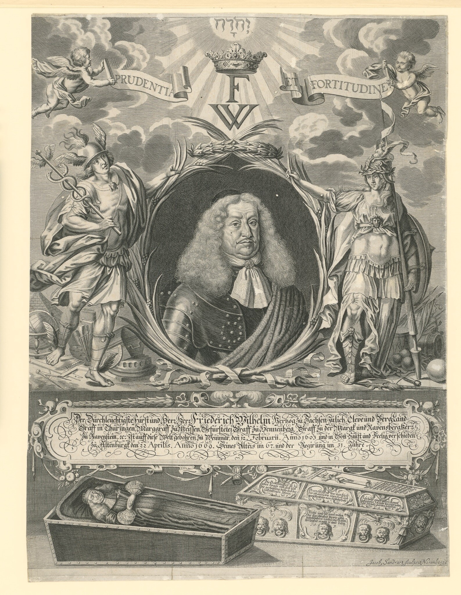 Gedenkblatt für Friedrich Wilhelm II. (Museen Burg Altena CC BY-NC-SA)
