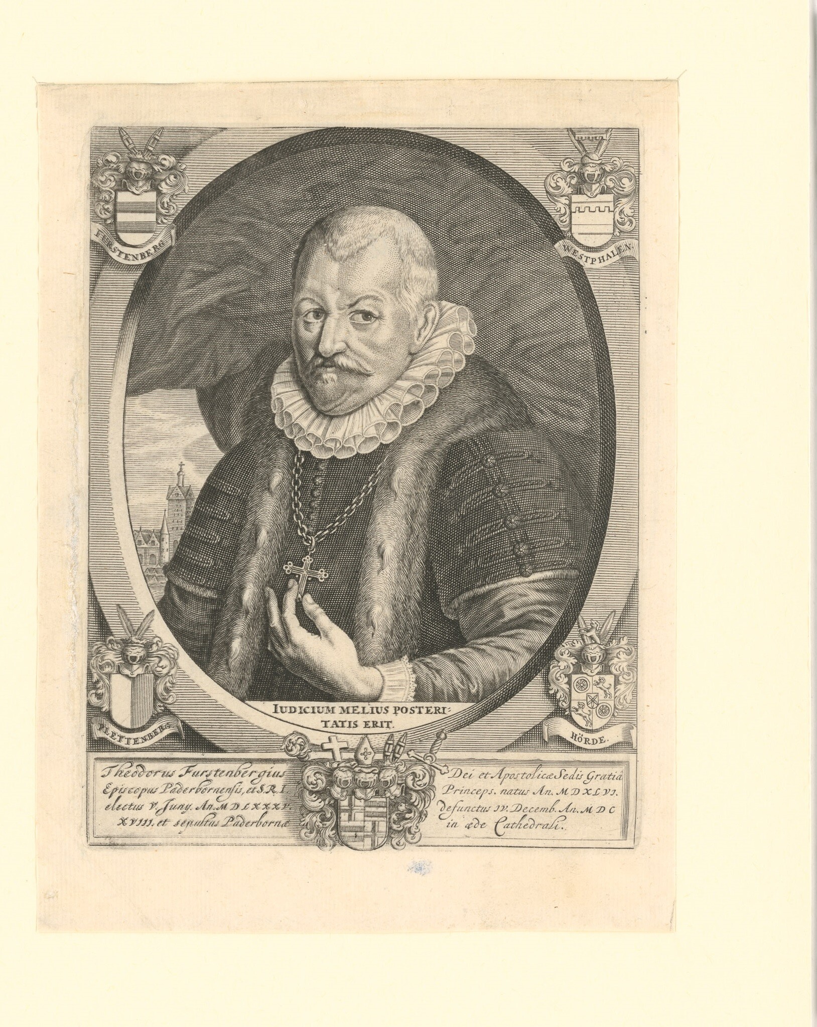 Kupferstich mit Porträt des Bischofs Theodor von Fürstenberg (Museen Burg Altena CC BY-NC-SA)