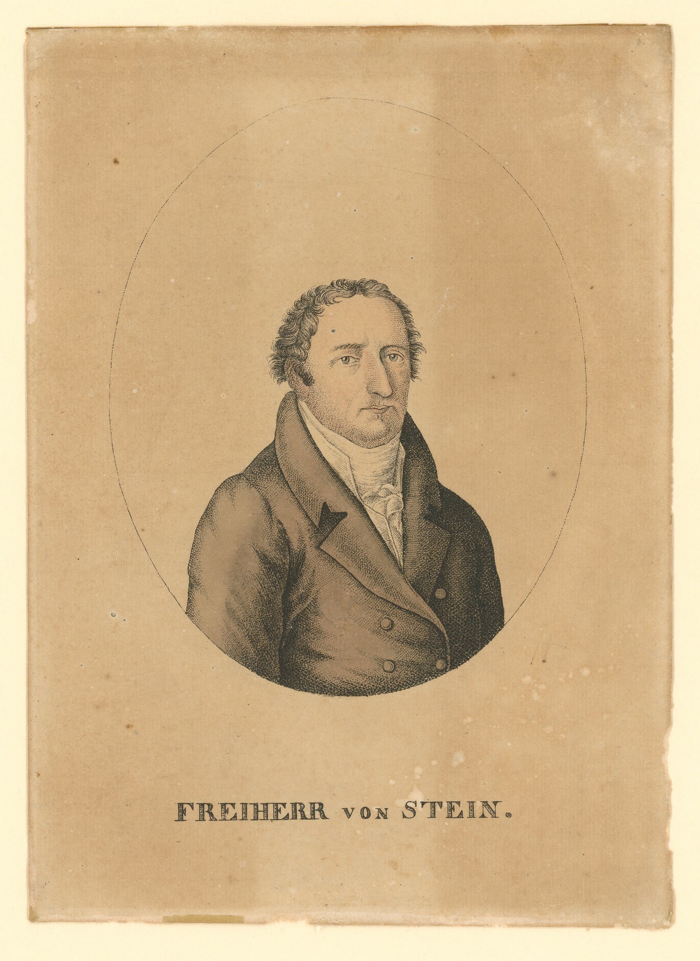Lithografie mit Porträt des Freiherr von Steins (Museen Burg Altena CC BY-NC-SA)