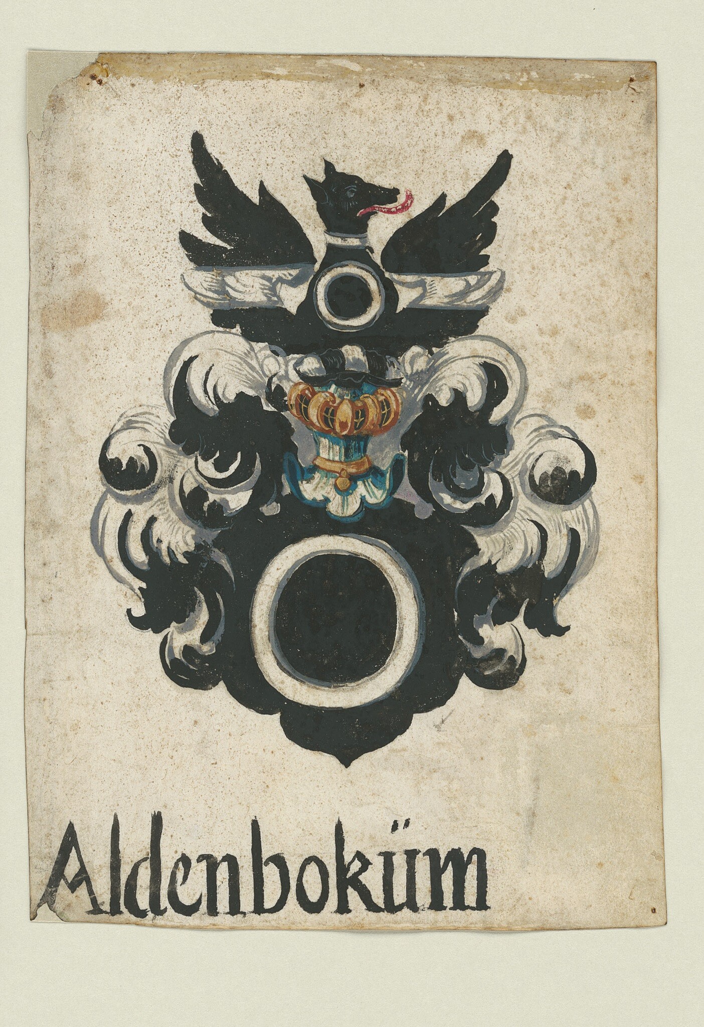Gouache des Wappens derer von Altenbockum (Museen Burg Altena CC BY-NC-SA)
