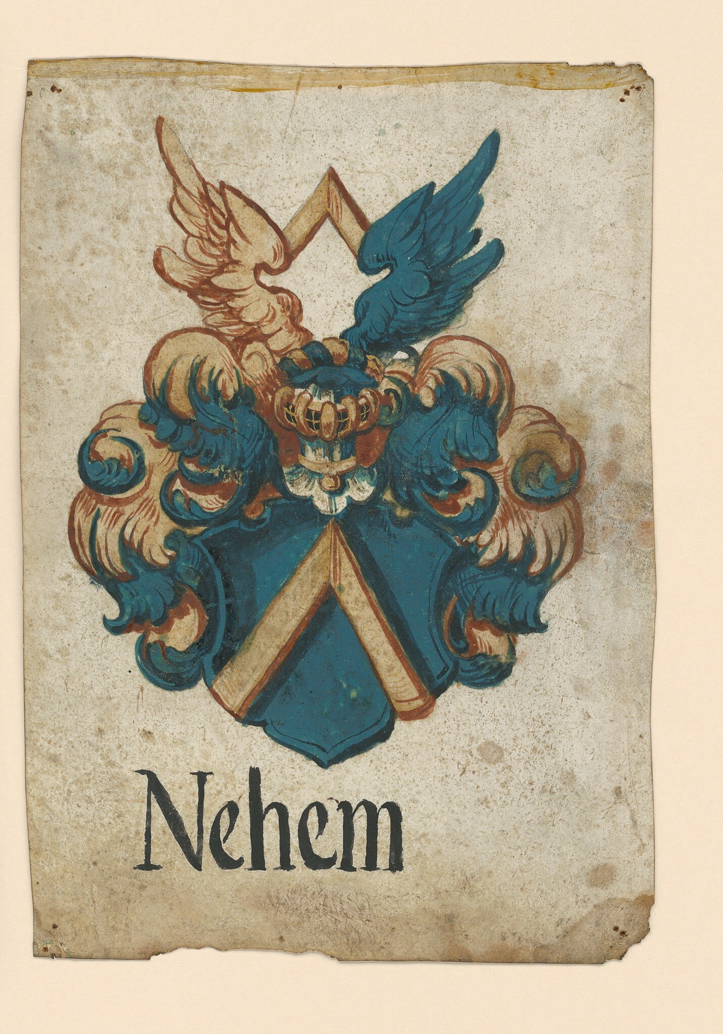 Gouache des Wappens derer von Neheim (Museen Burg Altena CC BY-NC-SA)
