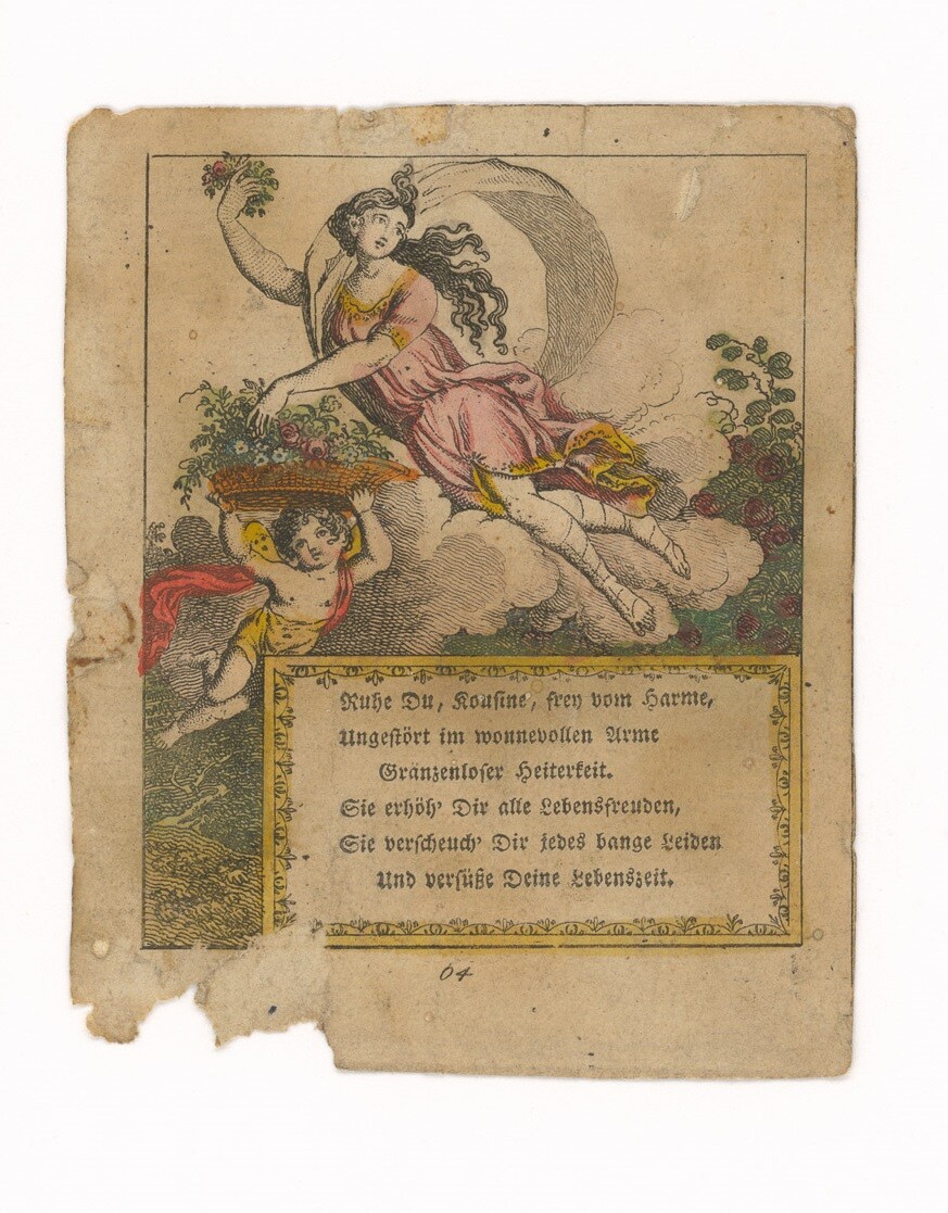 Stammbuchblatt mit koloriertem Kupferstich (Museen Burg Altena CC BY-NC-SA)