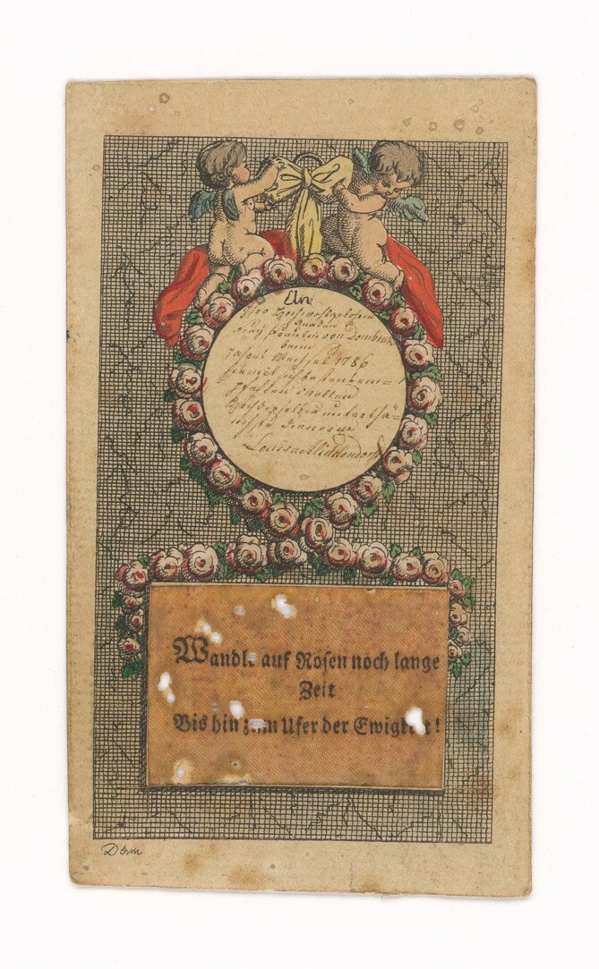 Stammbuchblatt mit Wünschen zum neuen Jahr (Museen Burg Altena CC BY-NC-SA)