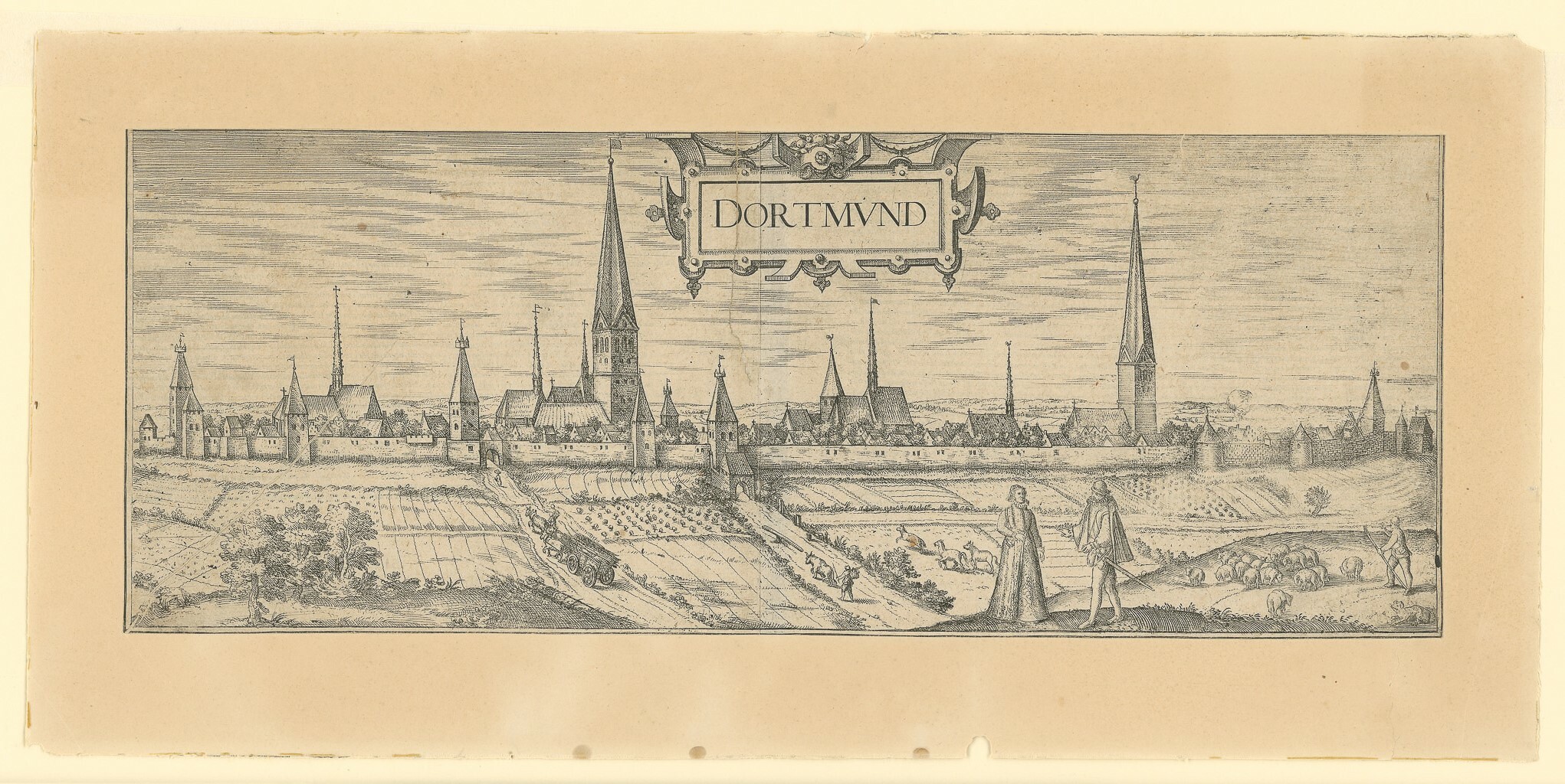 Kupferstich mit Ansicht von Dortmund (Museen Burg Altena CC BY-NC-SA)