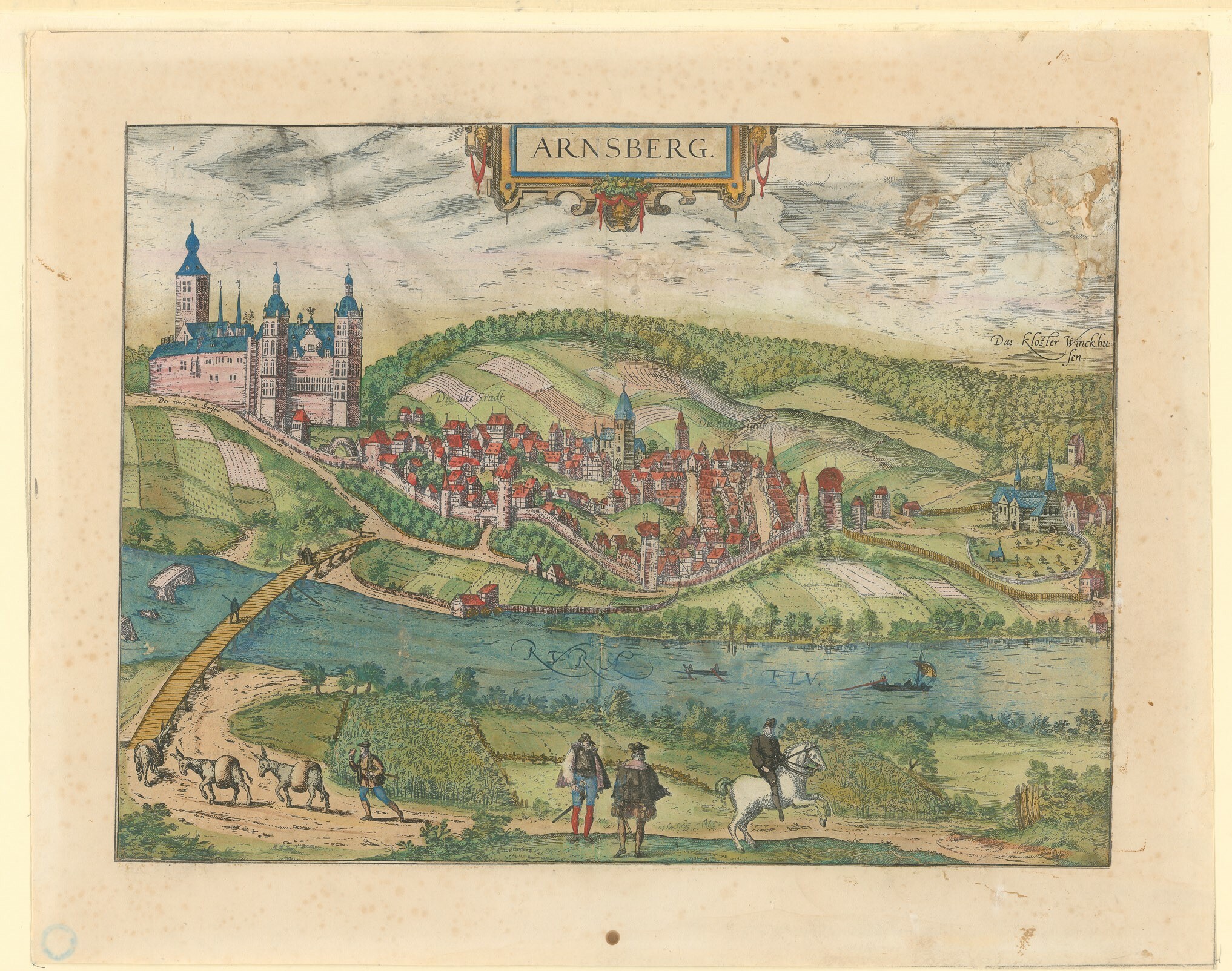 Kupferstich mit Ansicht von Arnsberg (Museen Burg Altena CC BY-NC-SA)