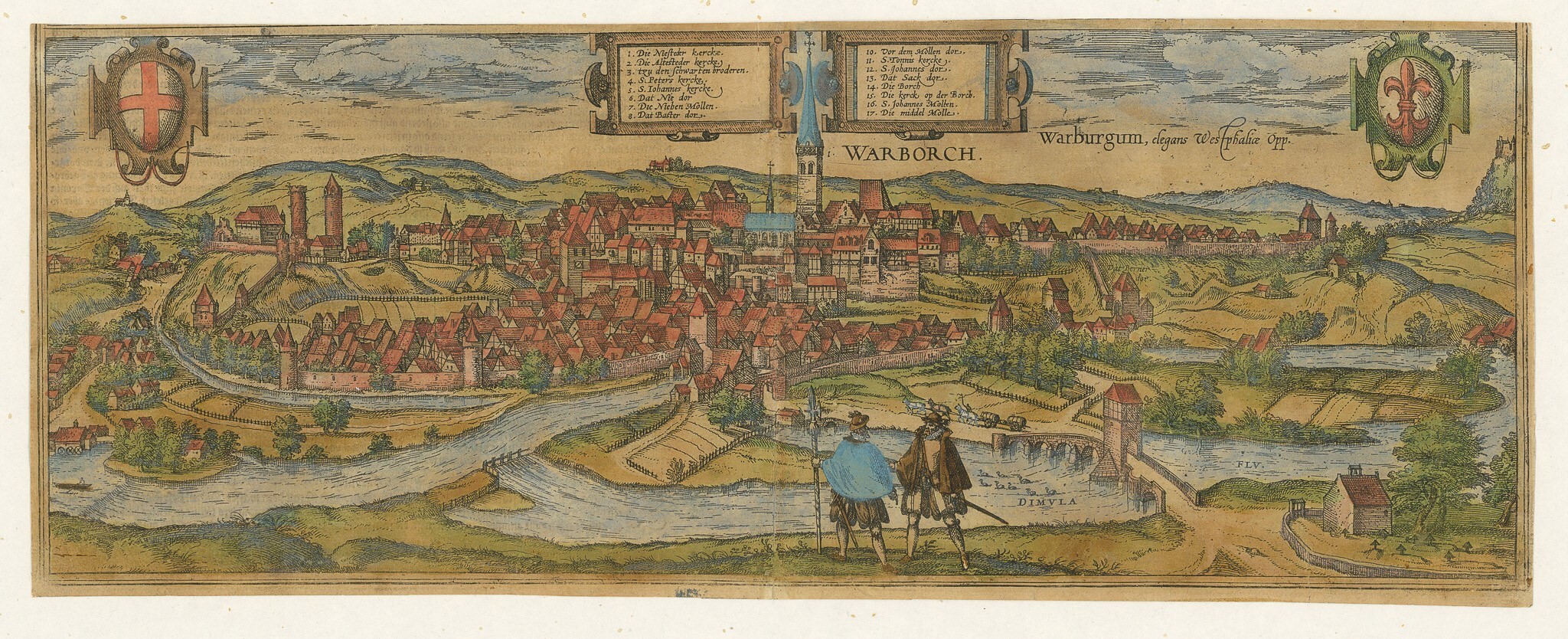 Kupferstich mit Stadtansicht von Warburg (Museen Burg Altena CC BY-NC-SA)