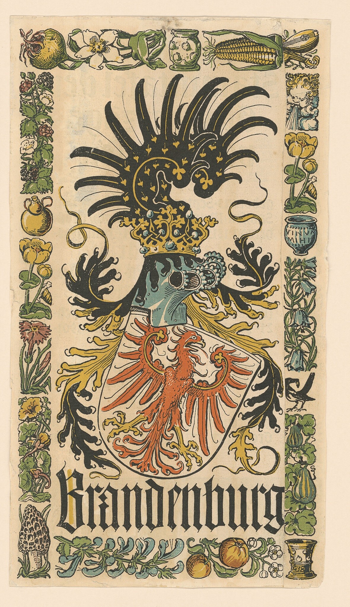 Farbdruck mit dem Wappen Brandenburgs (Museen Burg Altena CC BY-NC-SA)