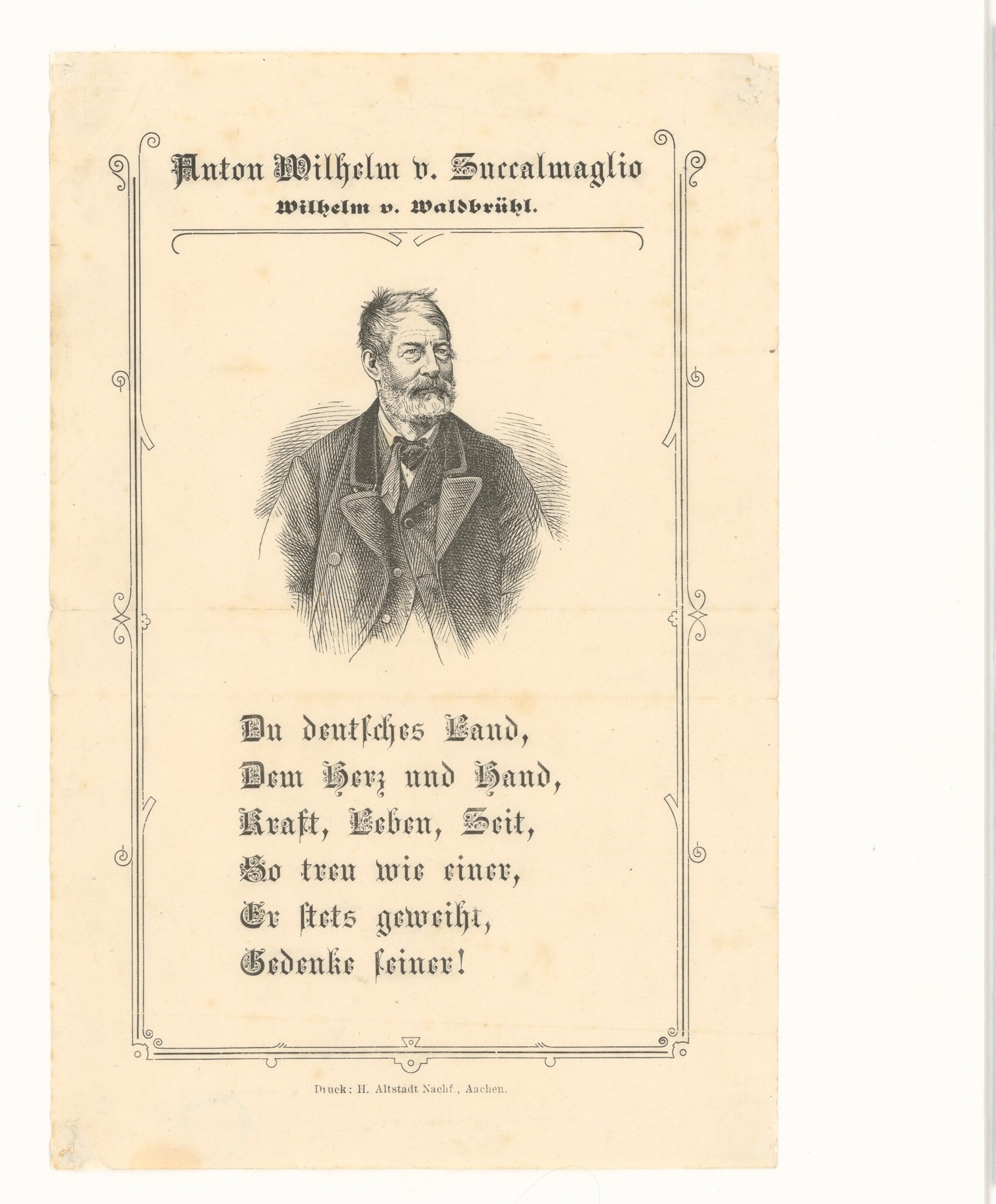 Gedenkblatt für Anton Wilhelm von Zuccalmaglio (Museen Burg Altena CC BY-NC-SA)
