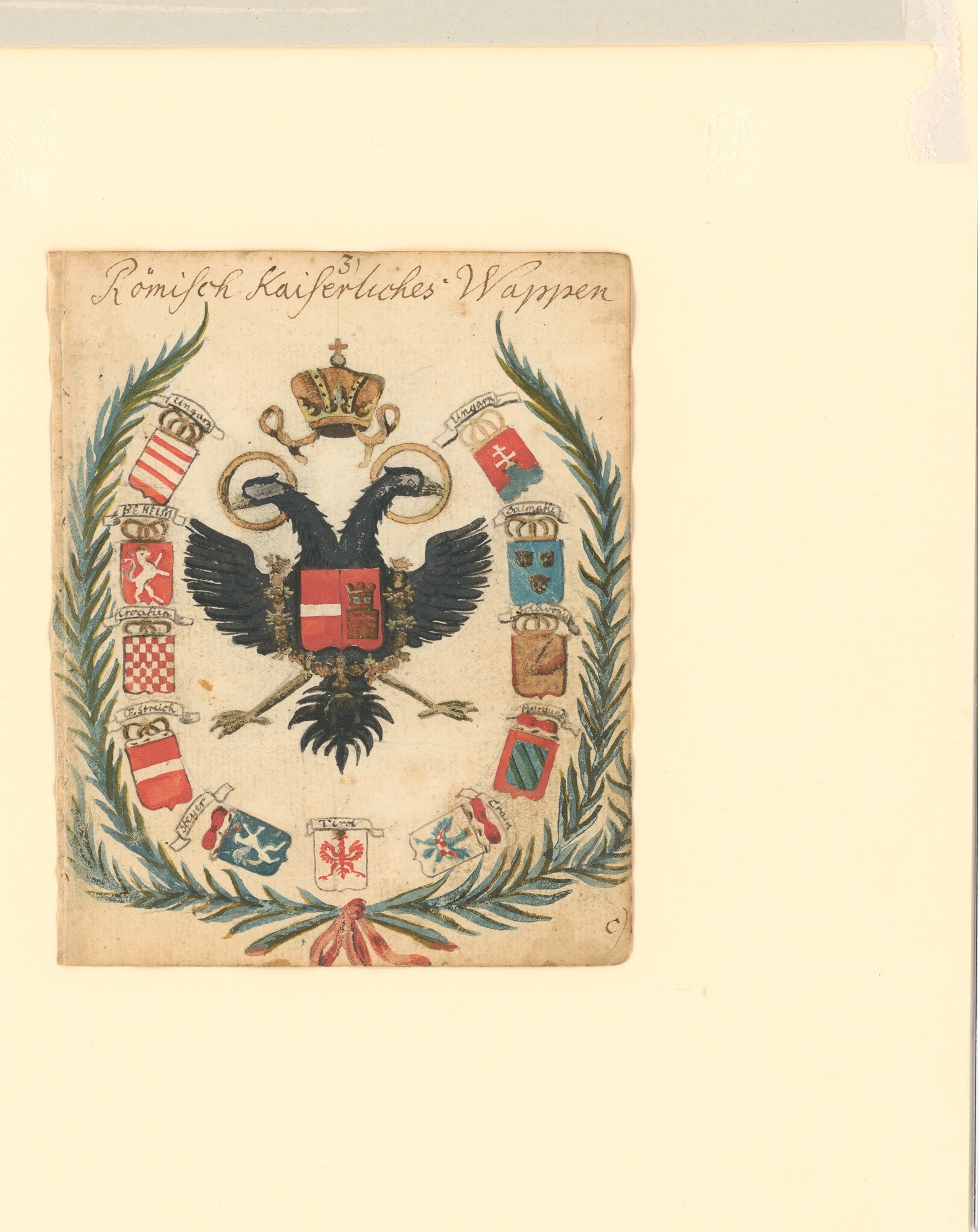 Zeichnung von verschiedenen Wappen (Museen Burg Altena CC BY-NC-SA)