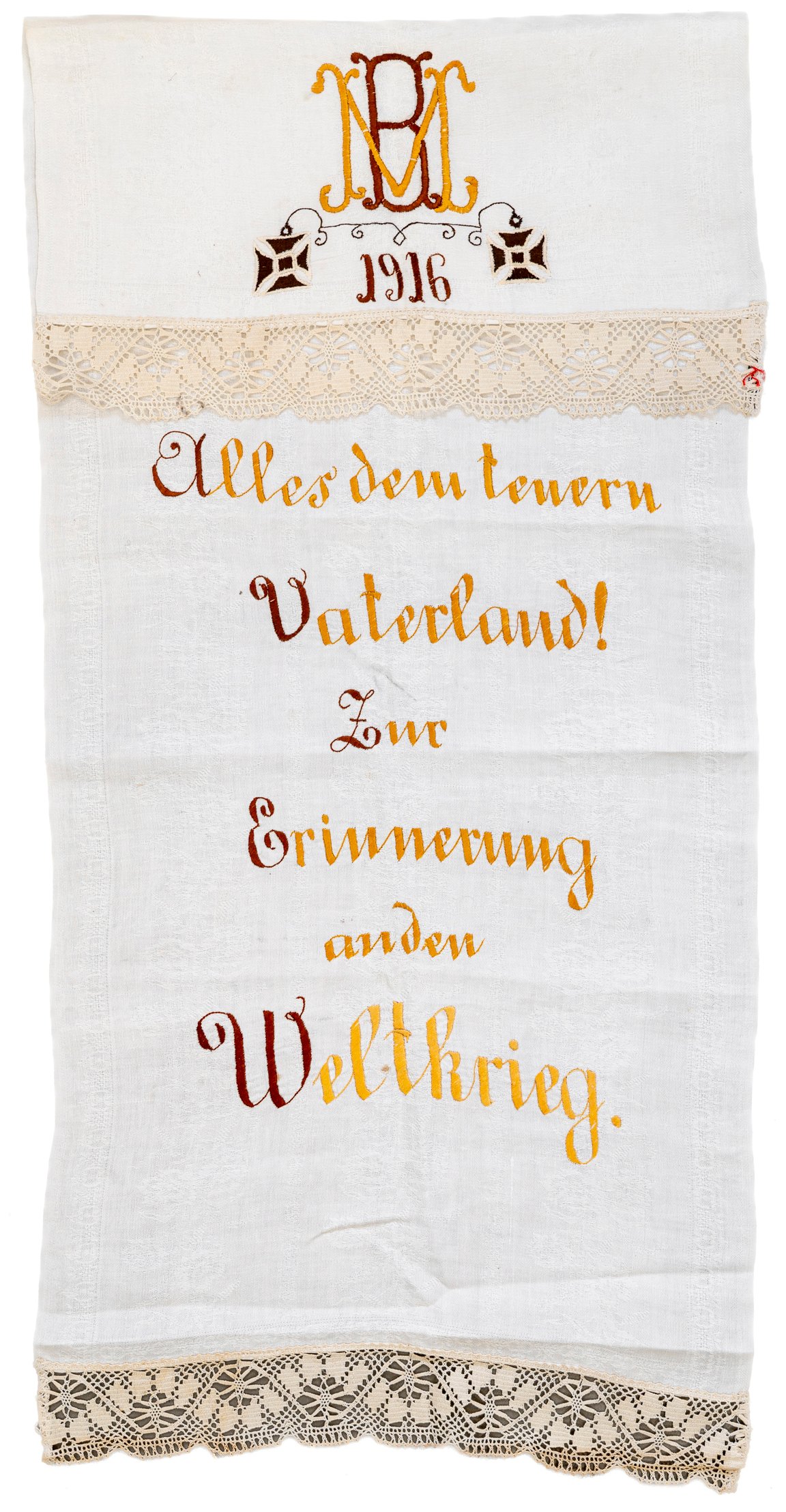 Spruchtuch: Alles dem teuern Vaterland! Zur Erinnerung an den Weltkrieg (Museum Abtei Liesborn des Kreises Warendorf CC BY-NC-SA)