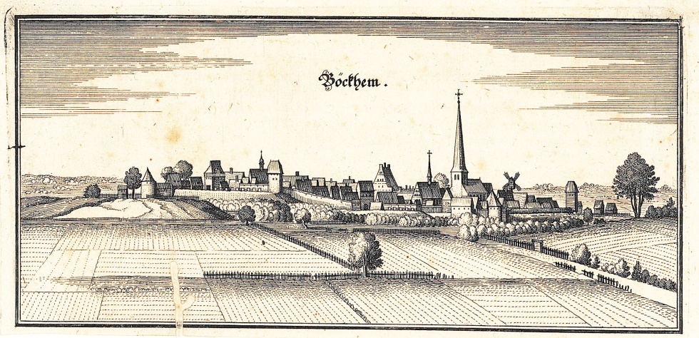 Matthäus Merian d. A.: Ansicht der Stadt Beckum von 1647 (Stadtmuseum Beckum CC BY-NC-SA)